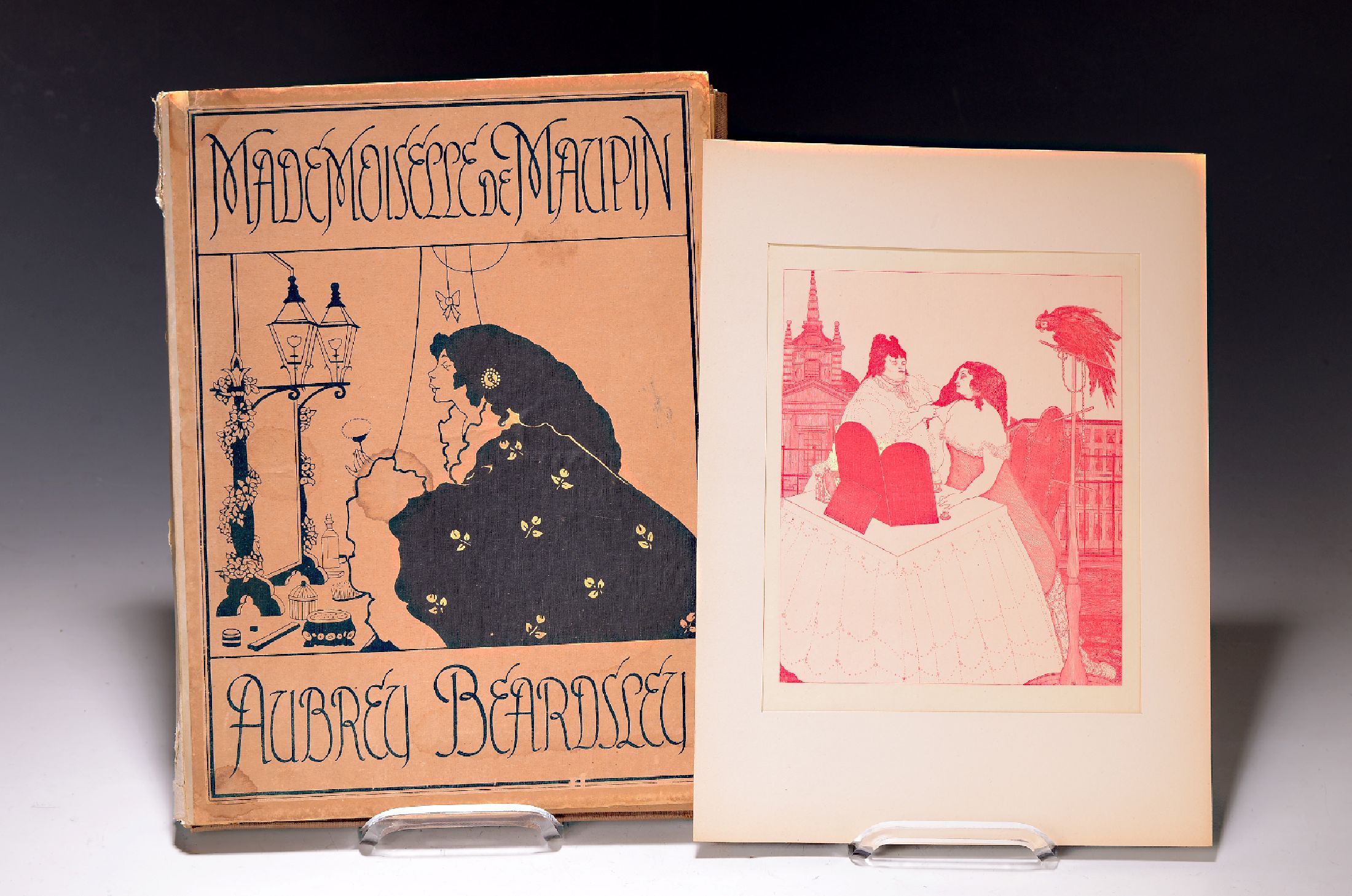 Detail d: Aubrey Beardsley (1872-1898): Mademoiselle de Maupin. Ein imaginäres Porträt von J.R. des Essientes, o.J. (um 1920), Vorzugsausgabe "Erster ...
