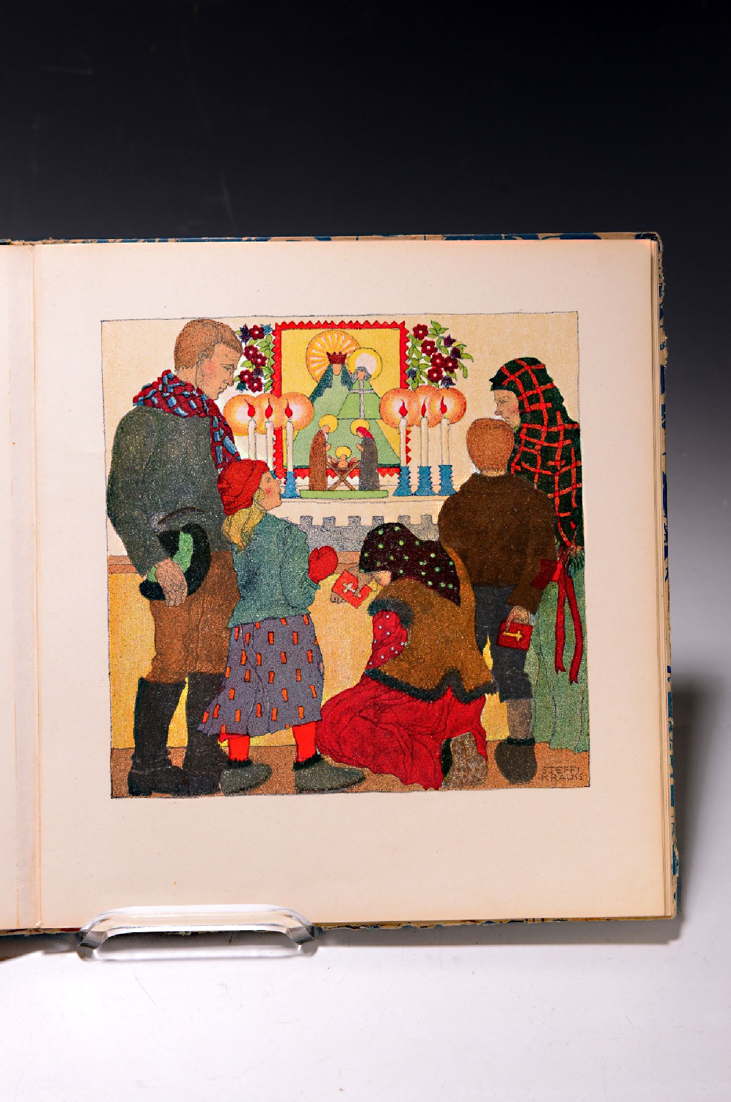 Detail c: Buch: Franz Cizek Hrg.: Weihnacht, Burgverlag Richter & Zöllner Wien 1922, mit 14 Farblithographien versch. Künstler, Franz Cizek war Prof. an der ...