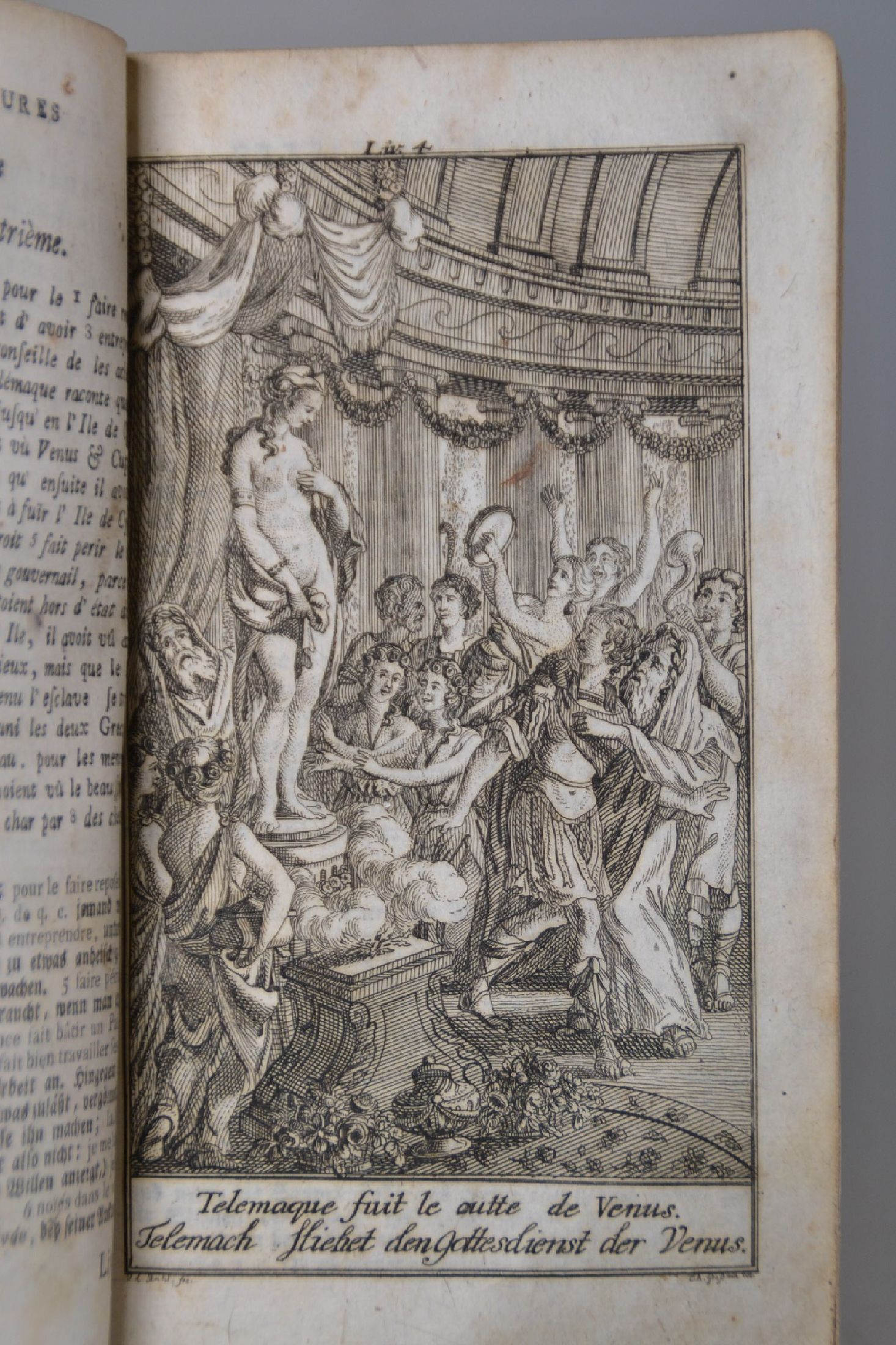 Detail c: F.L.R. nach Joseph Anton von Ehrenreich: Les Avantures de Telemaque...oder wunderbare Begebenheiten Telemachs, Ulm, Frankfurt u. Leipzig, Johann ...