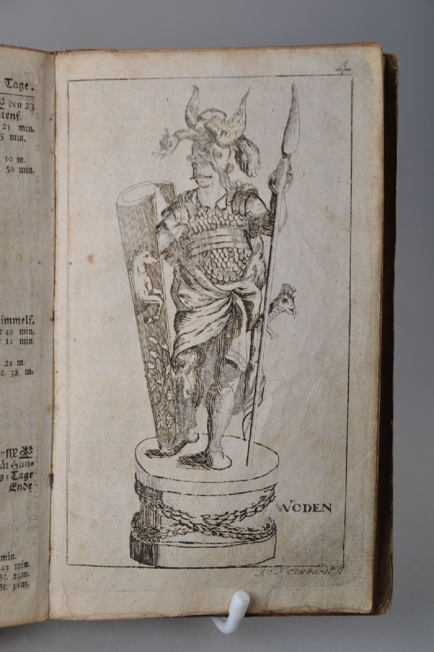 Detail f: Carl Leonhard Reinhold (1757-1823): Bürger- und Landmanns Praktik nebst einem ewigen Almanak, Osnabrück 1787, 230 S. (39-44 fehlen), einige ...