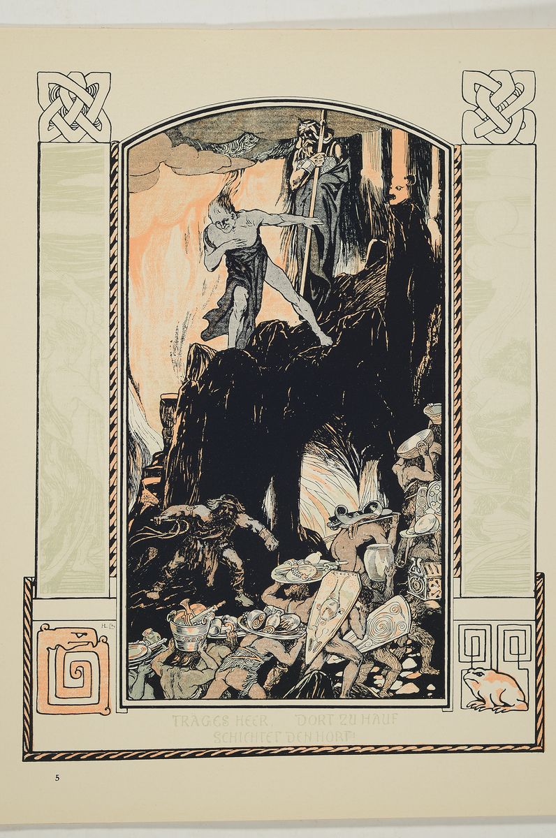 Detail k: Hugo Ludwig Braune (1872-?): 4 Mappen Richard Wagners Bühnenwerke in Bildern dargestellt, Leipzig, Siegel's Musikalienhandlung R. Linnemann ...