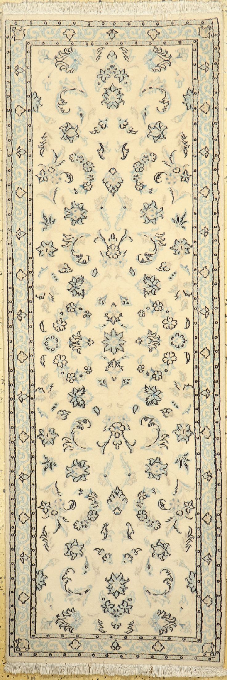 Nain fein(9 La), Persien, ca. 40 Jahre, Korkwolle mit Seide, ca. 212 x 73 cm, EHZ: 1-2