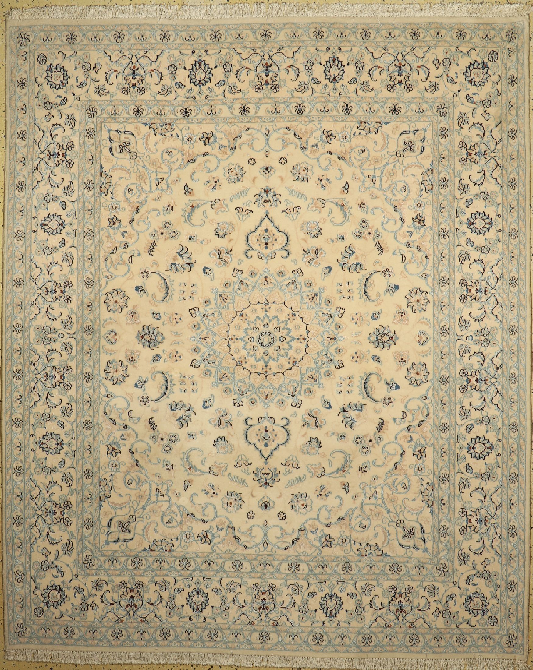 Nain fein(9 La), Persien, ca. 40 Jahre, Korkwolle mit Seide, ca. 249 x 205 cm, EHZ: 1-2