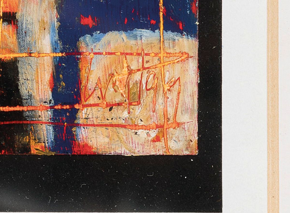 Detail a: Klaus Neuper, 1949 Nürnberg-2007, 2 Werke, Mischtechnik auf Lwd, abstrakte Kompositionen,je signiert und datiert 1999 und 1991, je 15x10,5 cm, unter ...