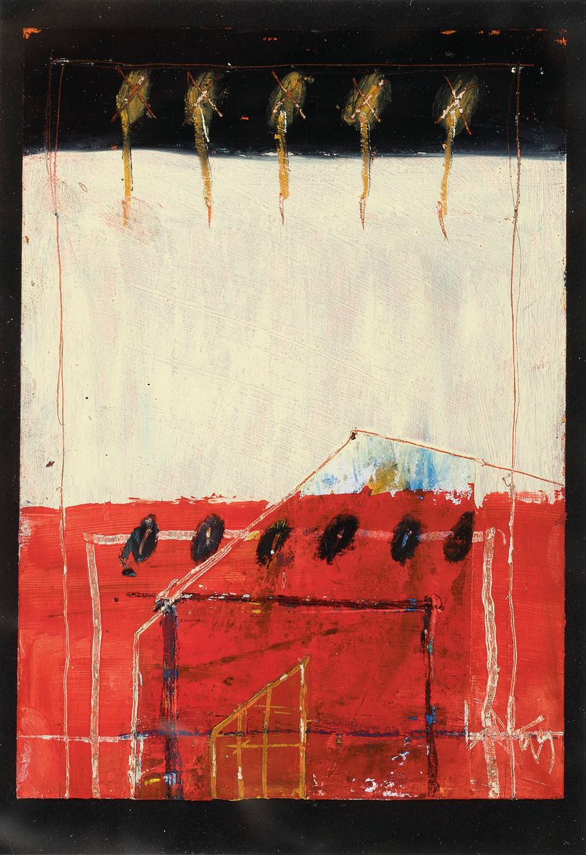 Detail b: Klaus Neuper, 1949 Nürnberg-2007, 2 Werke, Mischtechnik auf Lwd, abstrakte Kompositionen,je signiert und datiert 1999 und 1991, je 15x10,5 cm, unter ...