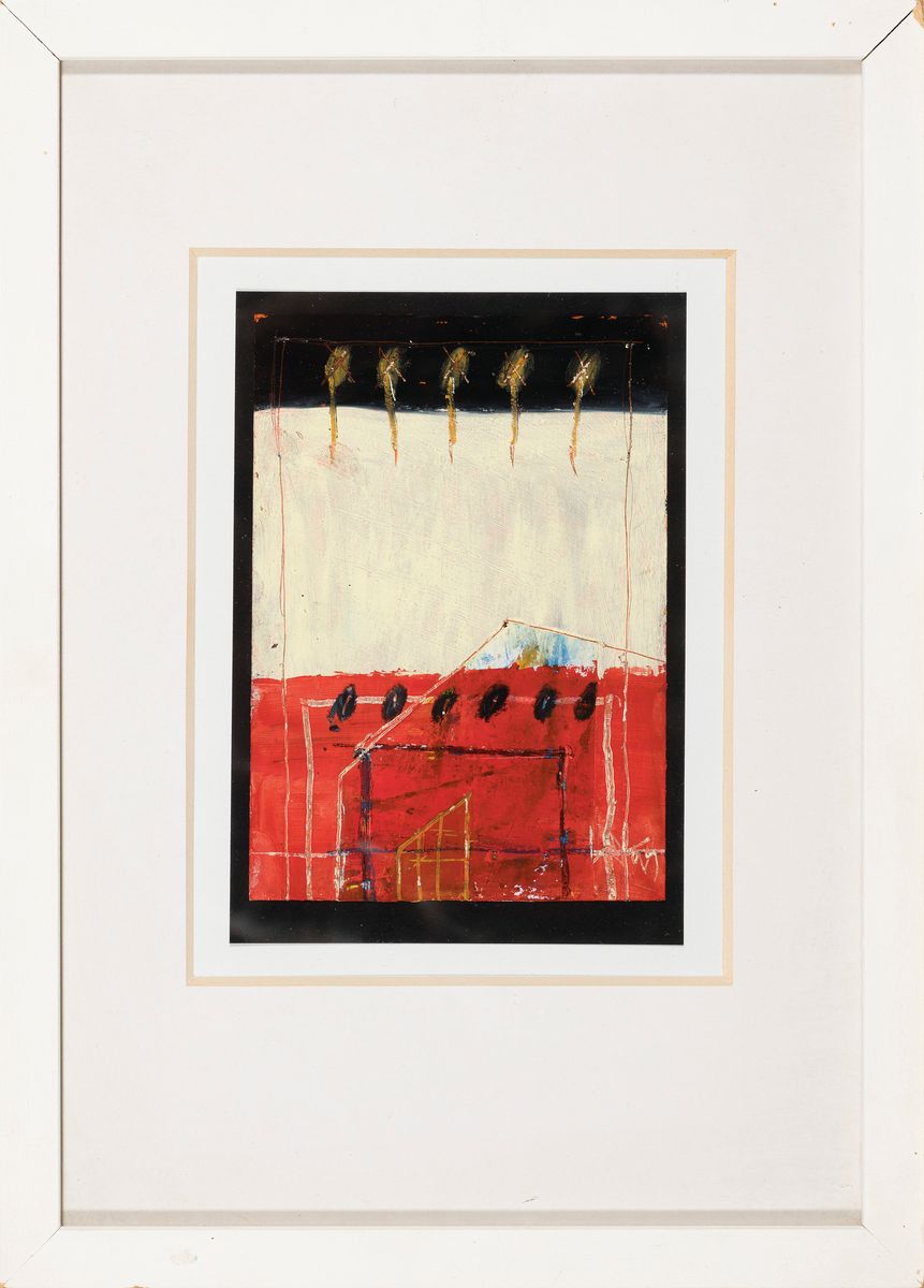 Detail m: Klaus Neuper, 1949 Nürnberg-2007, 2 Werke, Mischtechnik auf Lwd, abstrakte Kompositionen,je signiert und datiert 1999 und 1991, je 15x10,5 cm, unter ...