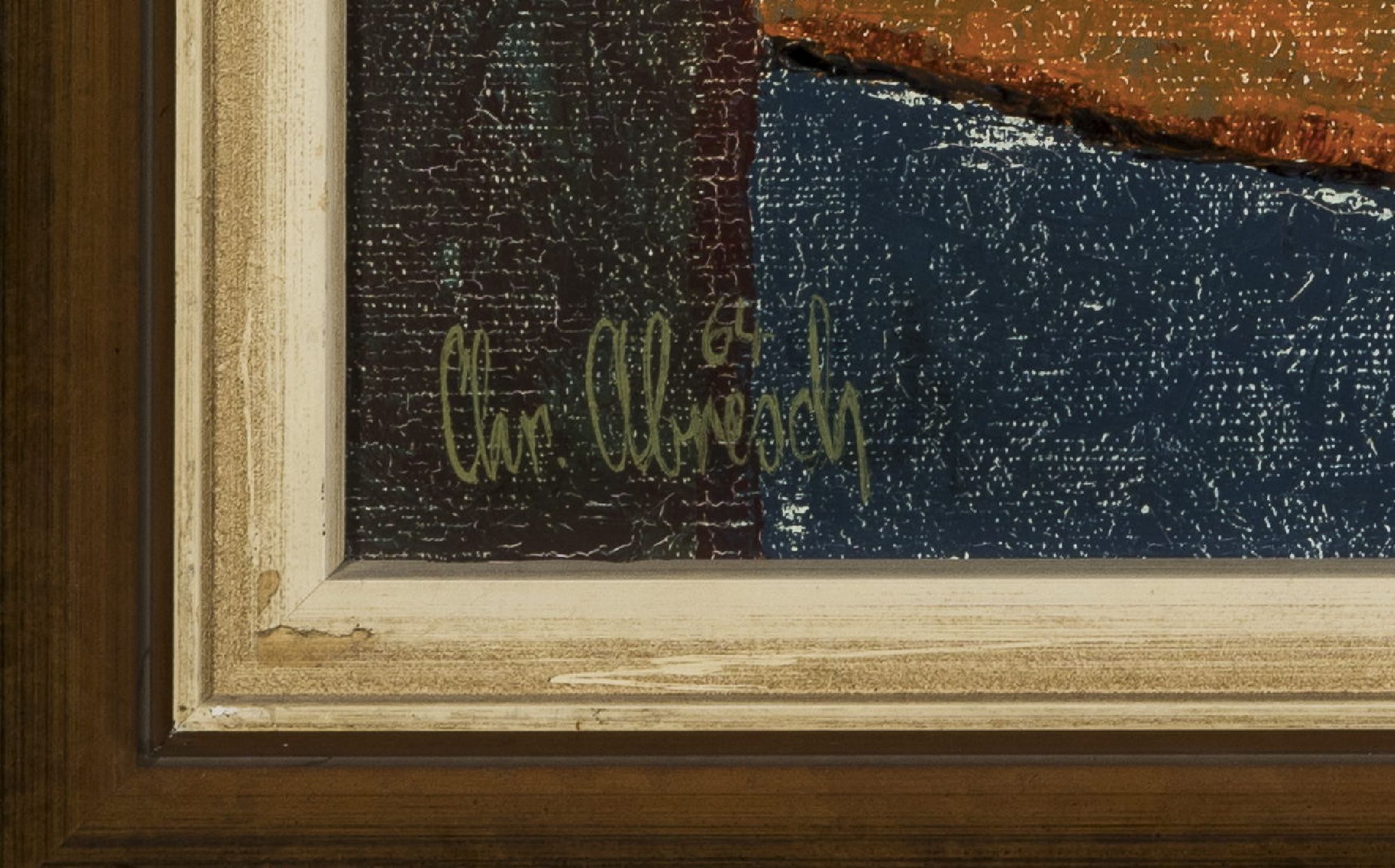 Detail a: Christel Abresch, 1931 Sulzbach-2011 Neustadt an der Weinstraße, Stillleben mit Krug und Schale, Öl/Lwd, links unten sign. und dat. 64, ca. ...