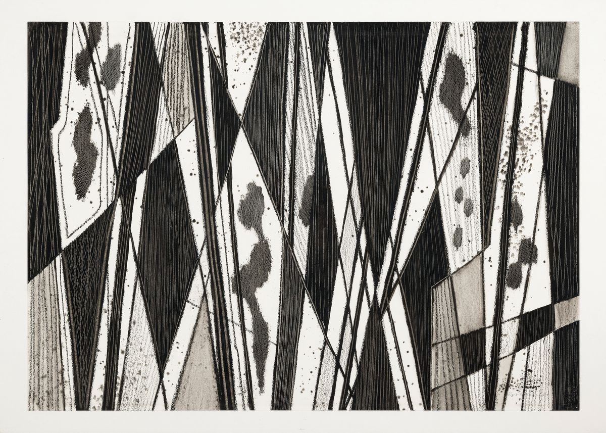 Detail b: Georg Vorhauer, 1903 Paris-1981 Neustadt an der Weinstraße, 2 Mischtechniken mit abstrakten Kompositionen, beide handsigniert, ca. 44x62cm, u.Gl., ...