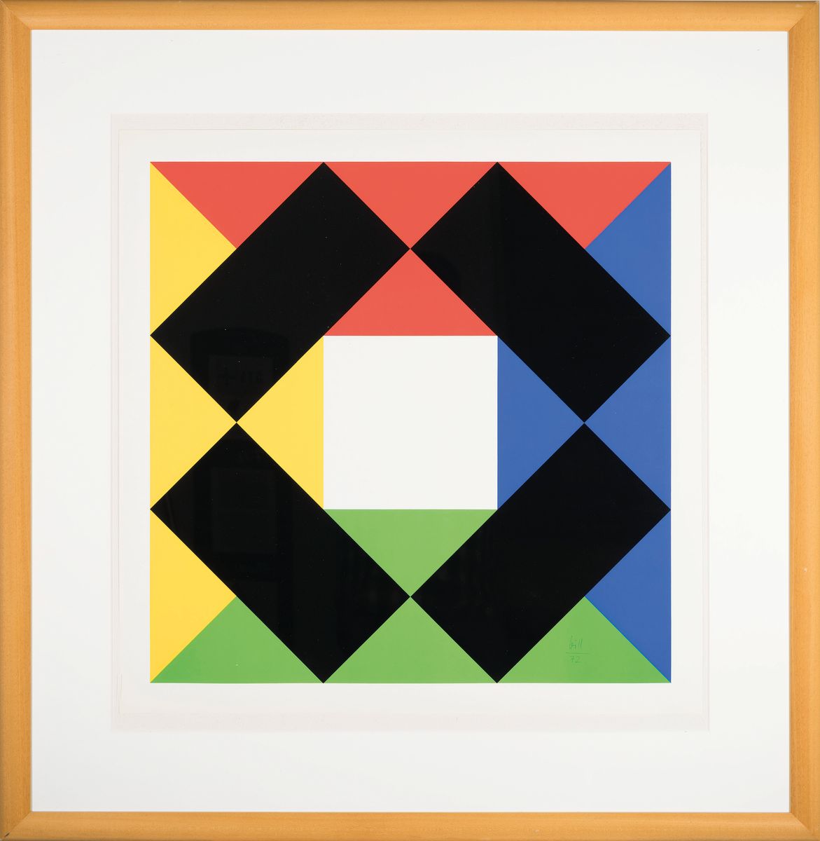 Detail k: Max Bill, 1908 Winterthur-1994 Berlin, Farbserigraphie von 1972, rechts unten handsigniert und dat., ca. 60x60cm, PP, u.Gl., R. ca. 94x94cm