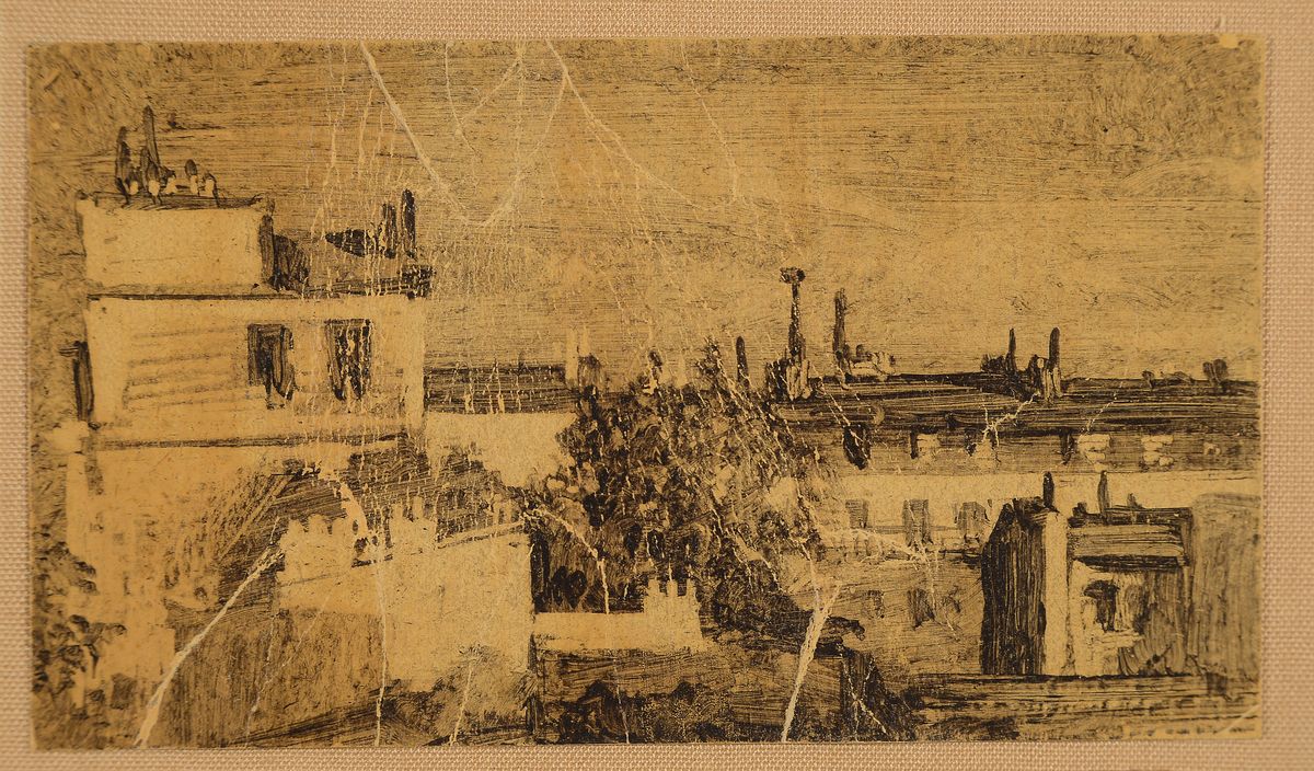 Detail a: Frederick Juncker, gest. 1906 in Paris, Schüler von L. Cogniet, Lit. vgl. Bénézit, hier: 5 Mischtechniken in Aquarell und Tusche auf Papier, a) ...