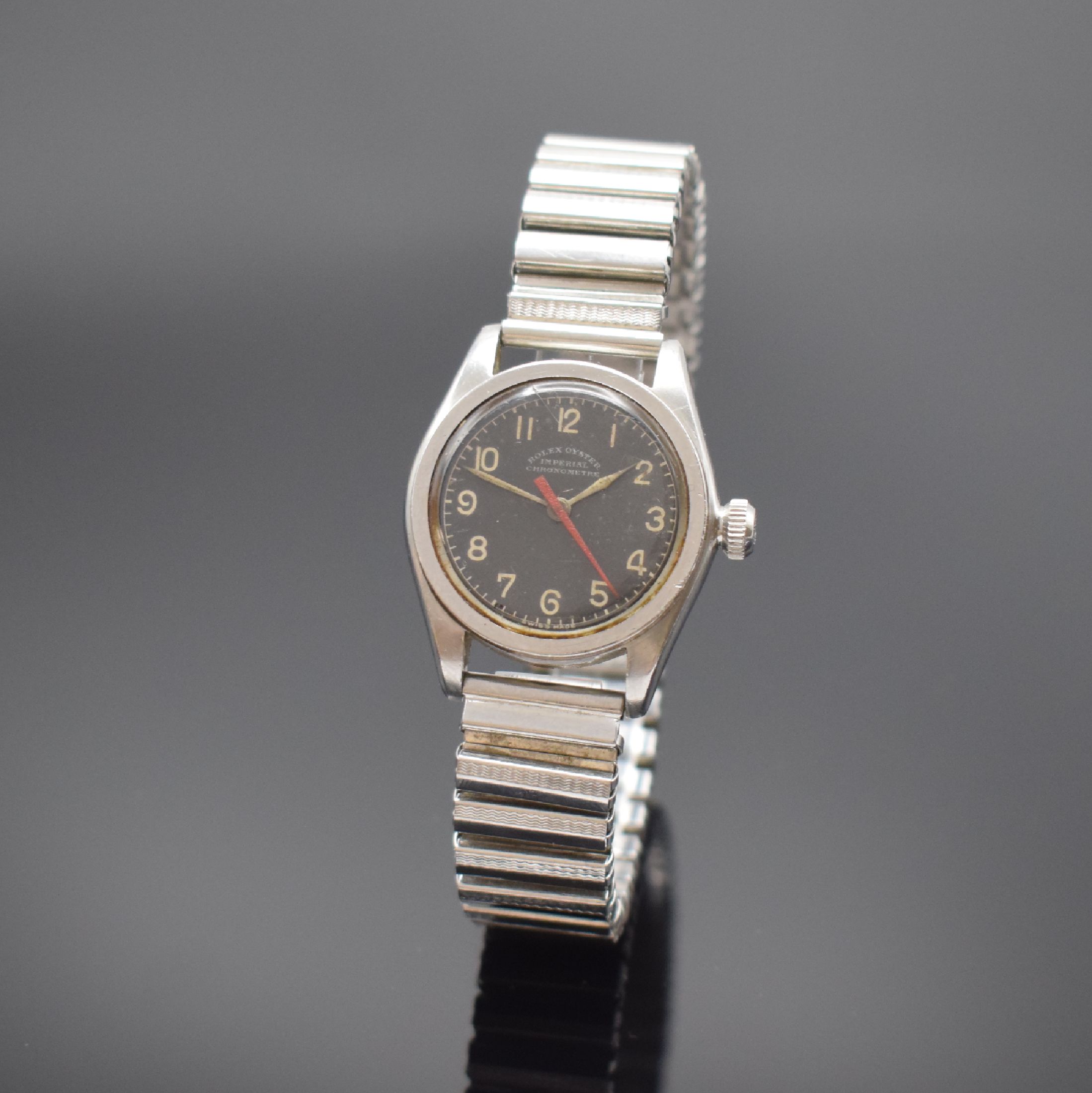 ROLEX Imperial Chronometre seltene Armbanduhr in Stahl Referenz 2595, Schweiz um 1941, Handaufzug, verschr. Oystergeh., UNPOLIERT, orig. Krone, ...