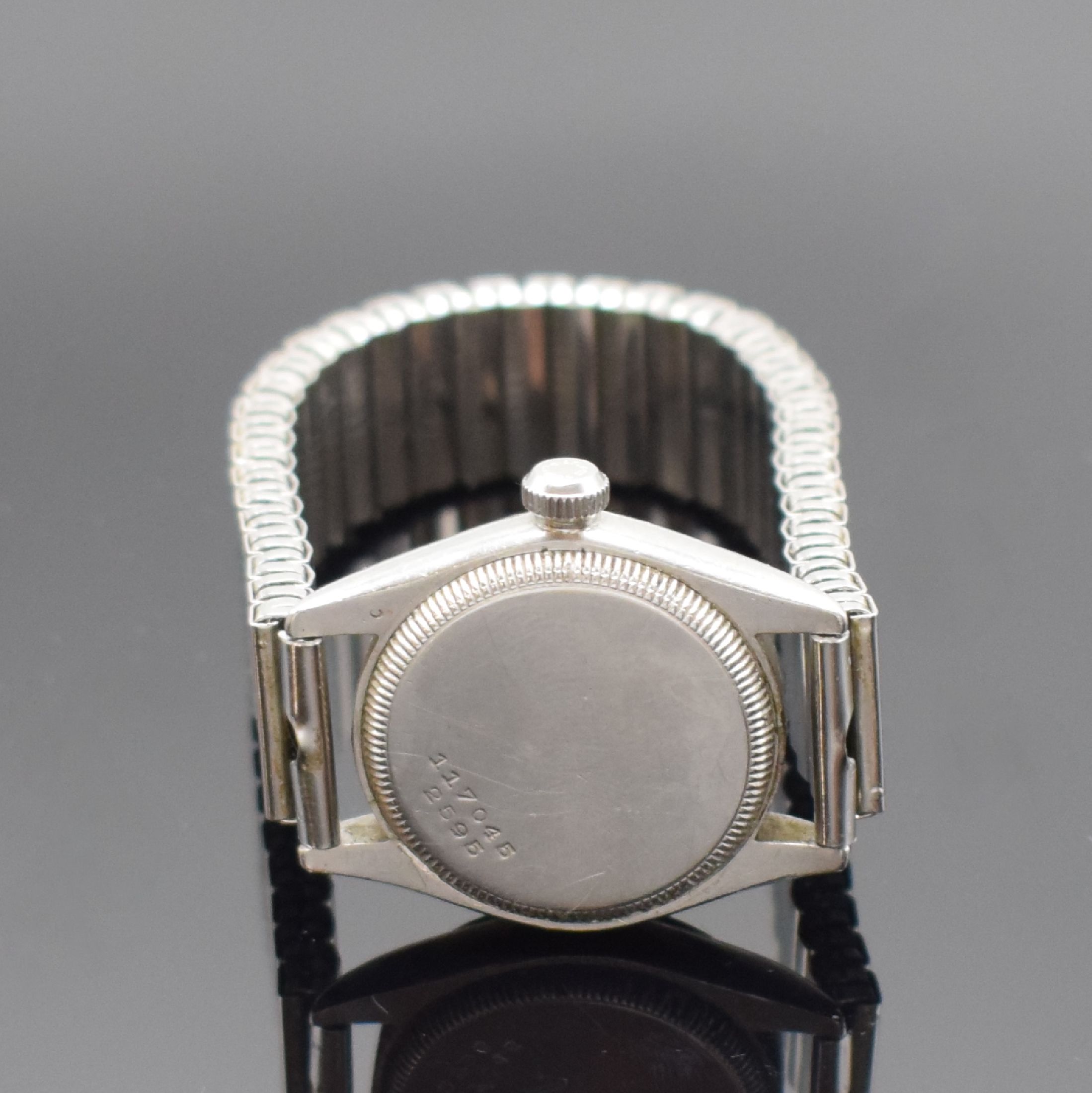 Detail c: ROLEX Imperial Chronometre seltene Armbanduhr in Stahl Referenz 2595, Schweiz um 1941, Handaufzug, verschr. Oystergeh., UNPOLIERT, orig. Krone, ...