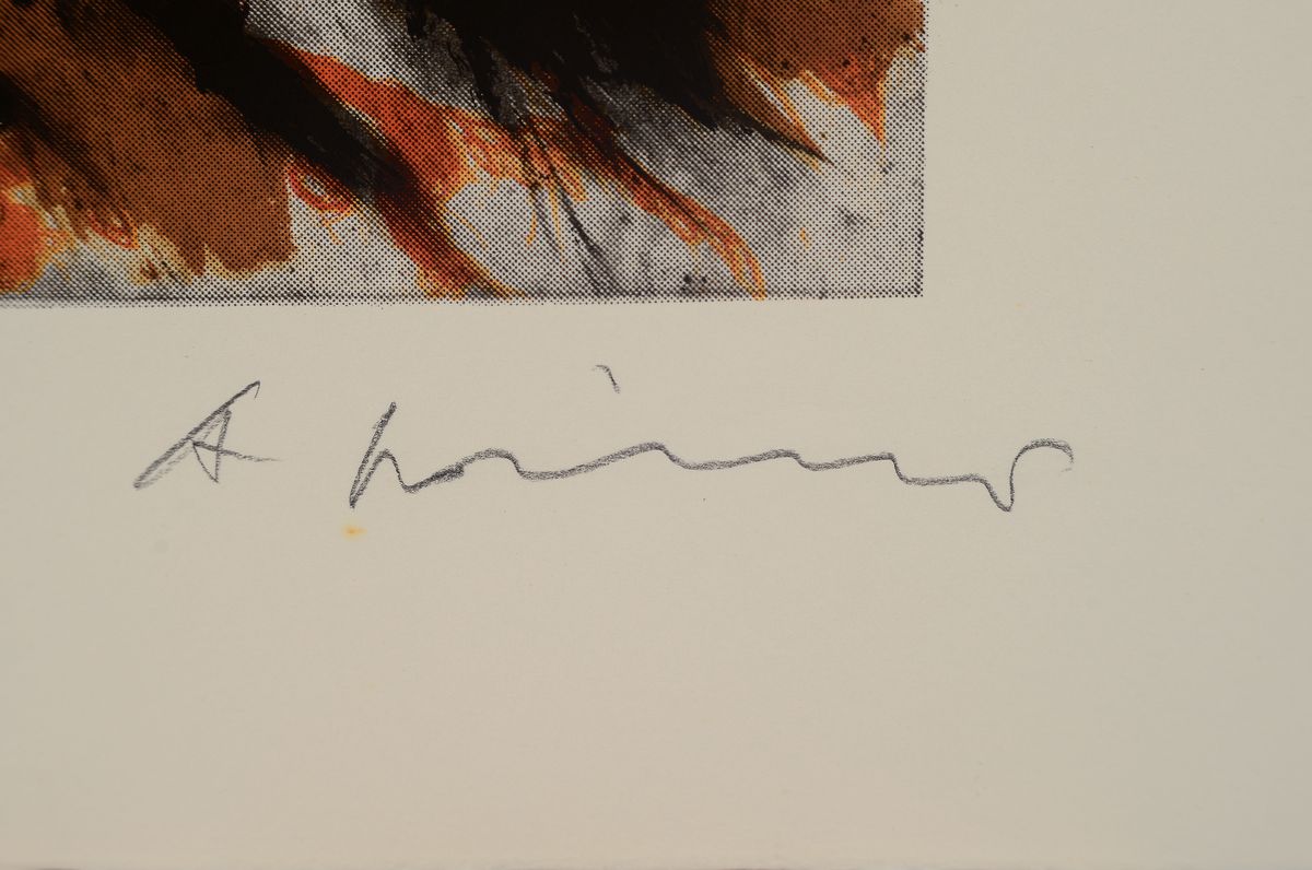 Detail a: Arnulf Rainer, geb. 1929, Siebdruck, "Schlaraffia, erwachet", 65/300, re.u. handsigniert, Blattmaß ca. 75 x 83 cm