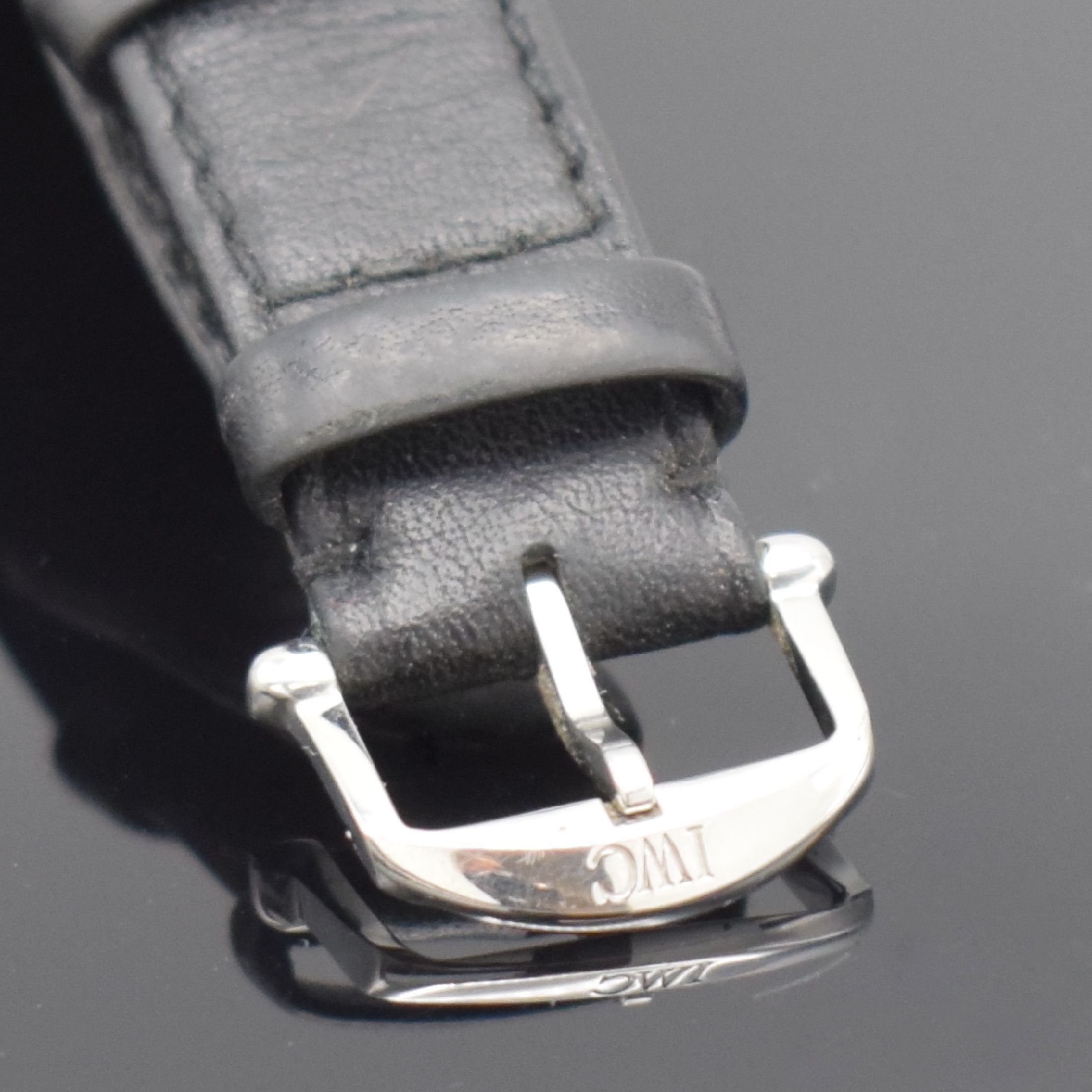 Detail d: IWC Herrenarmbanduhr Modellserie Da Vinci SL Referenz 3528, Automatik, Schweiz um 2000, Edelstahlgeh. inkl. orig. Lederband m. orig. Dornschl., ...