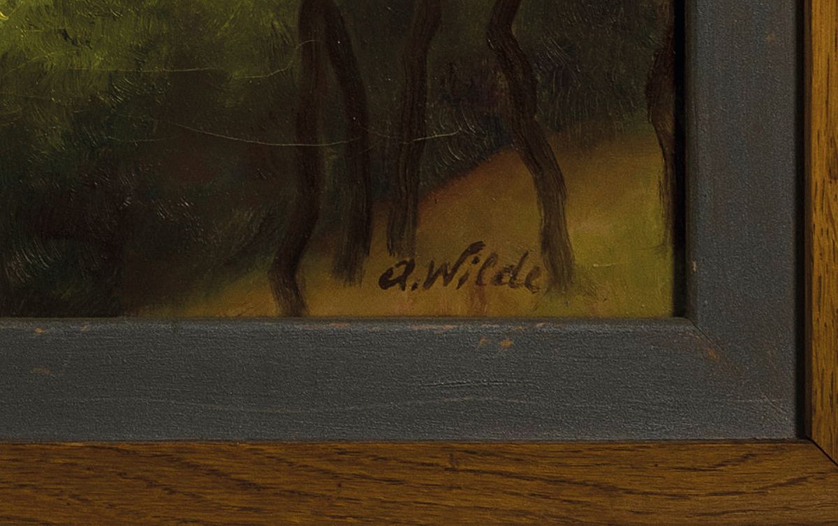 Detail a: August Wilde, 1881 Ludwigshafen-1950 Bad Dürkheim, Studium an der Akademie München bei Herterich und Franz von Stuck, hier: Blick auf die Limburg, ...