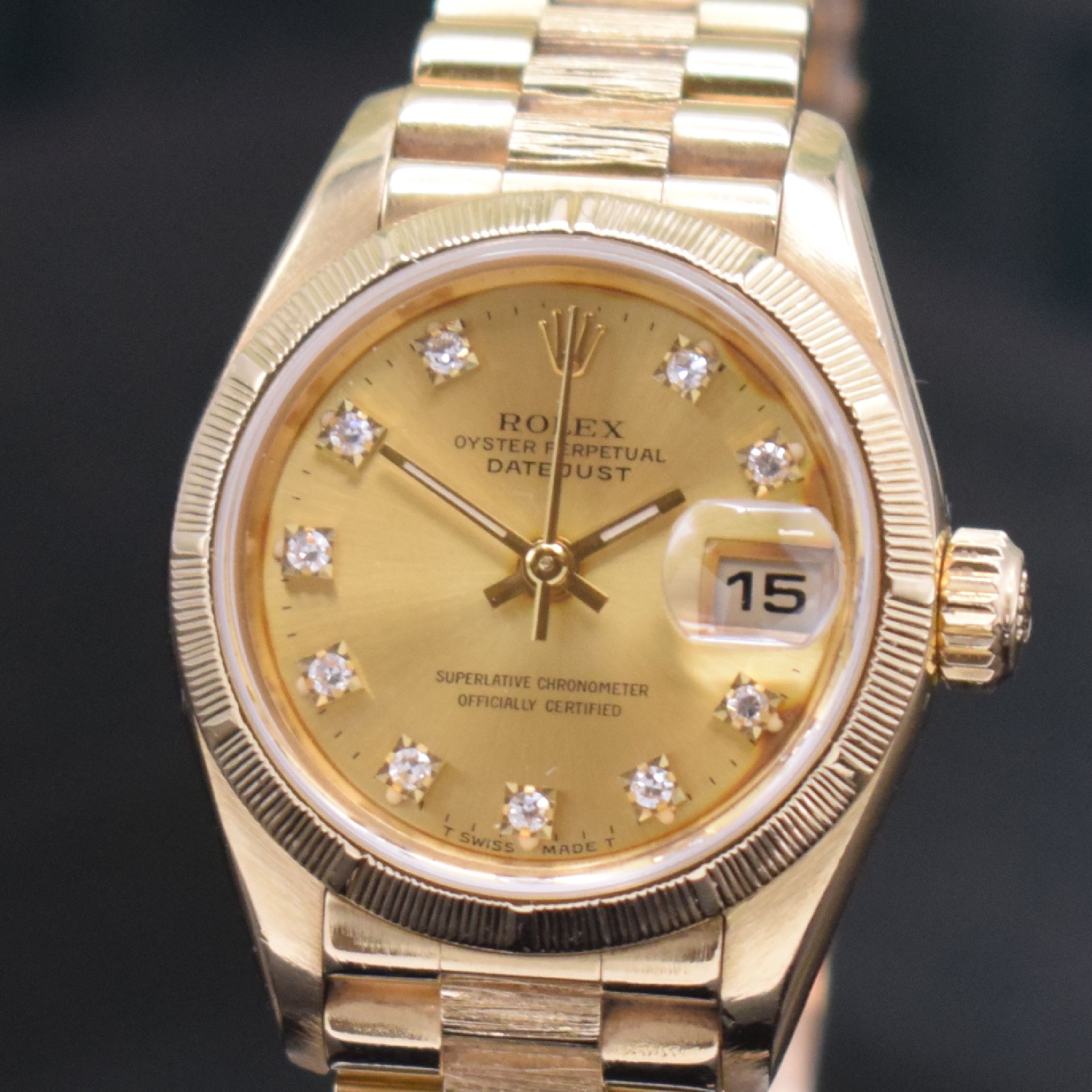 Detail a: ROLEX Damenarmbanduhr Oyster Perpetual Datejust Referenz 69278, Automatik, E-Serie, Chronometer der Superlative in GG 750/000 inkl. Präsidentband m. ...