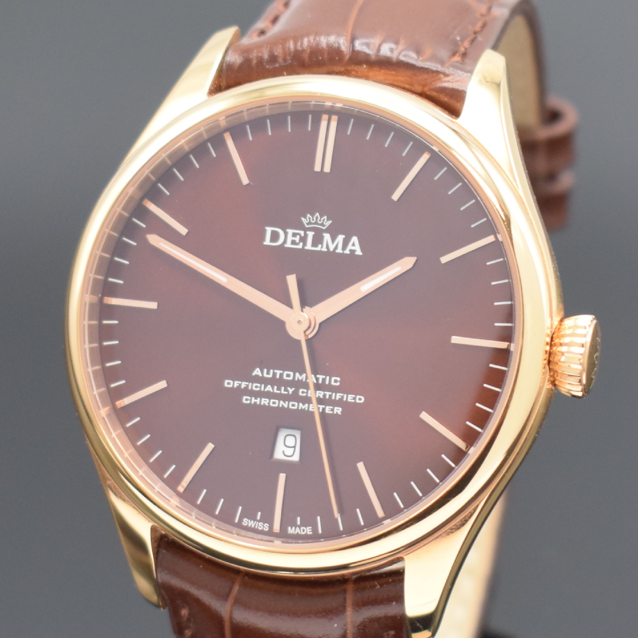 Detail a: DELMA limitierter Armbandchronometer, Schweiz um 2020, Automatik, auf 299 Stück limitiertes Modell, verg. Geh. beids. vergl., orig. Lederband m. ...