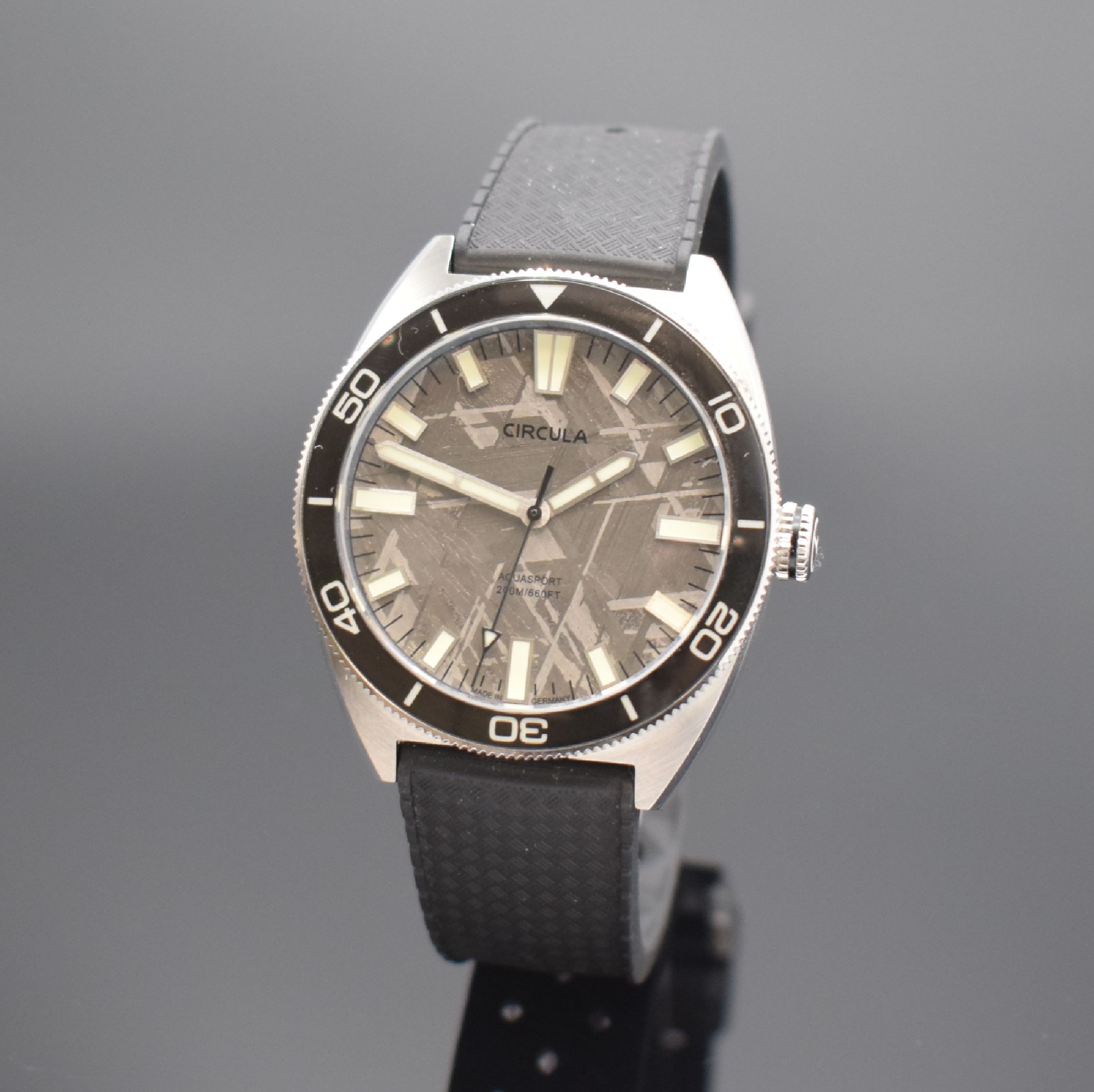 CIRCULA Aquasport auf 99 Stück limitierte Herrenarmbanduhr in Stahl, Deutschland lt. beil. Zertifikat 2021, Automatik, Boden und Krone verschr., ...