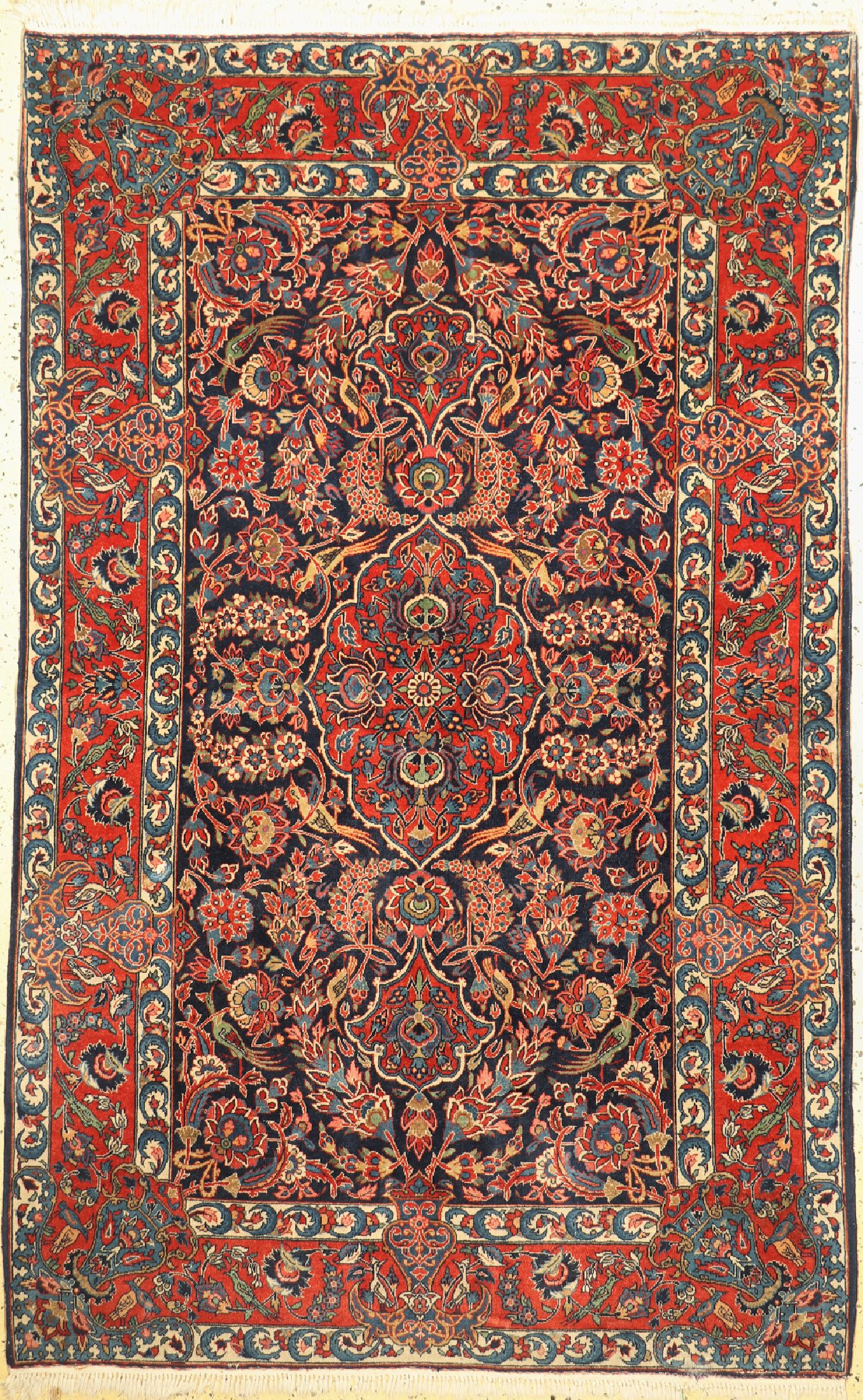Keschan Kork fein, Persien, um 1930/1940, Korkwolle auf Baumwolle, ca. 215 x 136 cm, EHZ: 2, (Fransen erneuert)