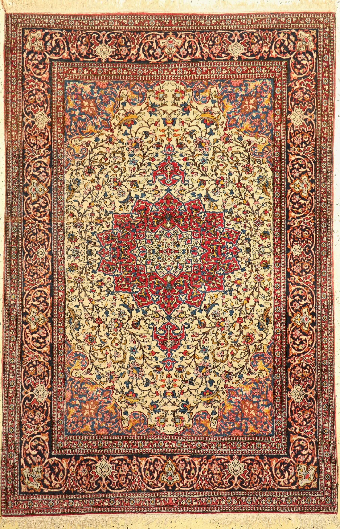 Antiker Esfahan, Persien, um 1900, Wolle auf Baumwolle, ca. 208 x 140 cm, EHZ: 2