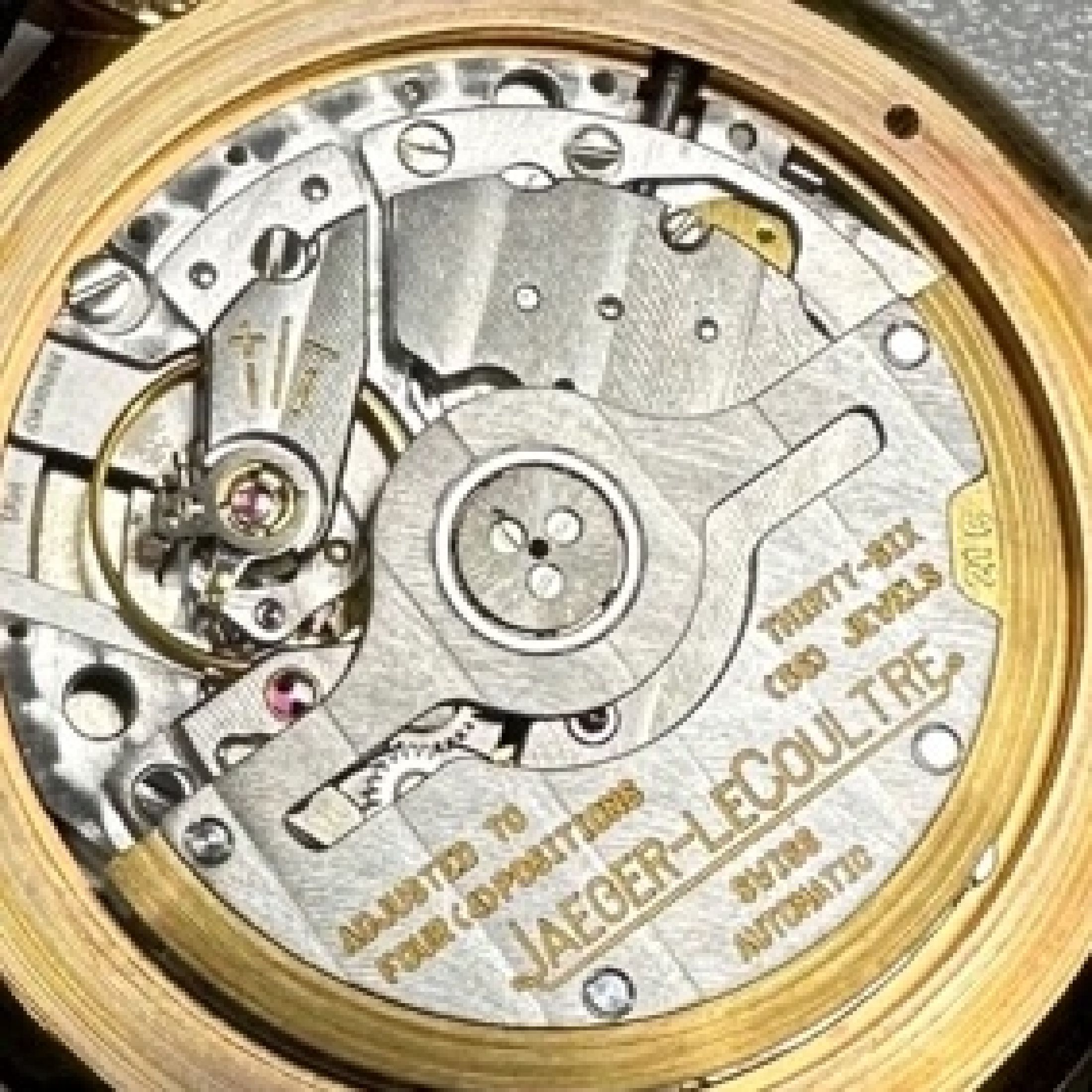 Detail h: Jaeger-LeCoultre Herrenarmbanduhr Modell Gentilhomme Referenz 155.2.9 in RG 750/000, Schweiz um 1993, massives Goldgeh. inkl. orig. Lederband m. ...