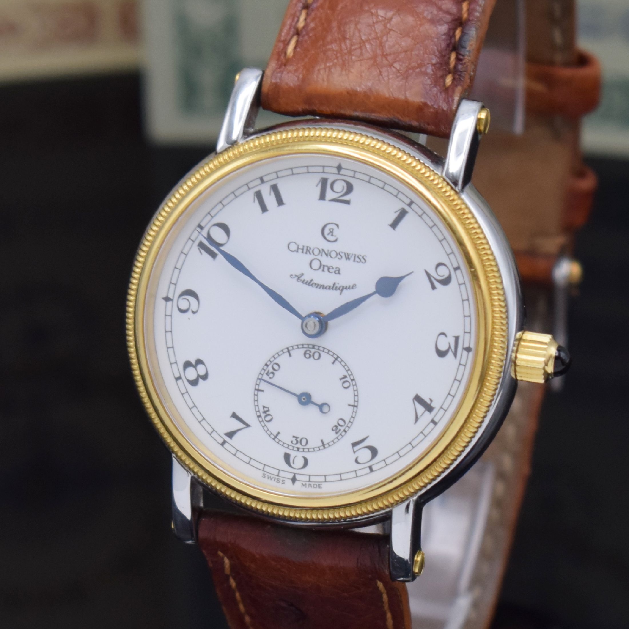Detail a: CHRONOSWISS seltene Herrenarmbanduhr Orea Referenz CH 1262, Automatik, Schweiz um 2003, Edelstahl/Gold kombiniert inkl. orig. Lederband m. orig. ...