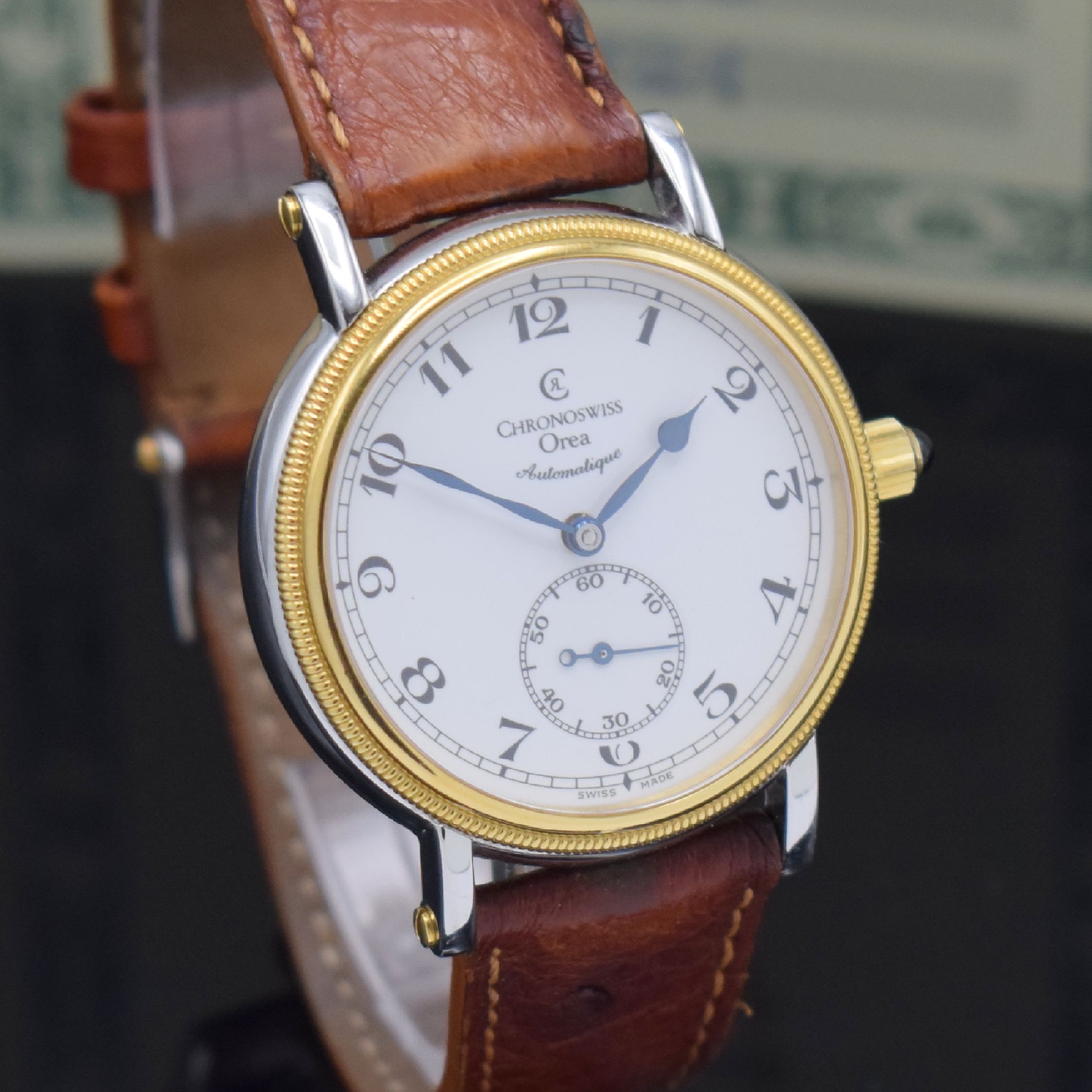 Detail c: CHRONOSWISS seltene Herrenarmbanduhr Orea Referenz CH 1262, Automatik, Schweiz um 2003, Edelstahl/Gold kombiniert inkl. orig. Lederband m. orig. ...