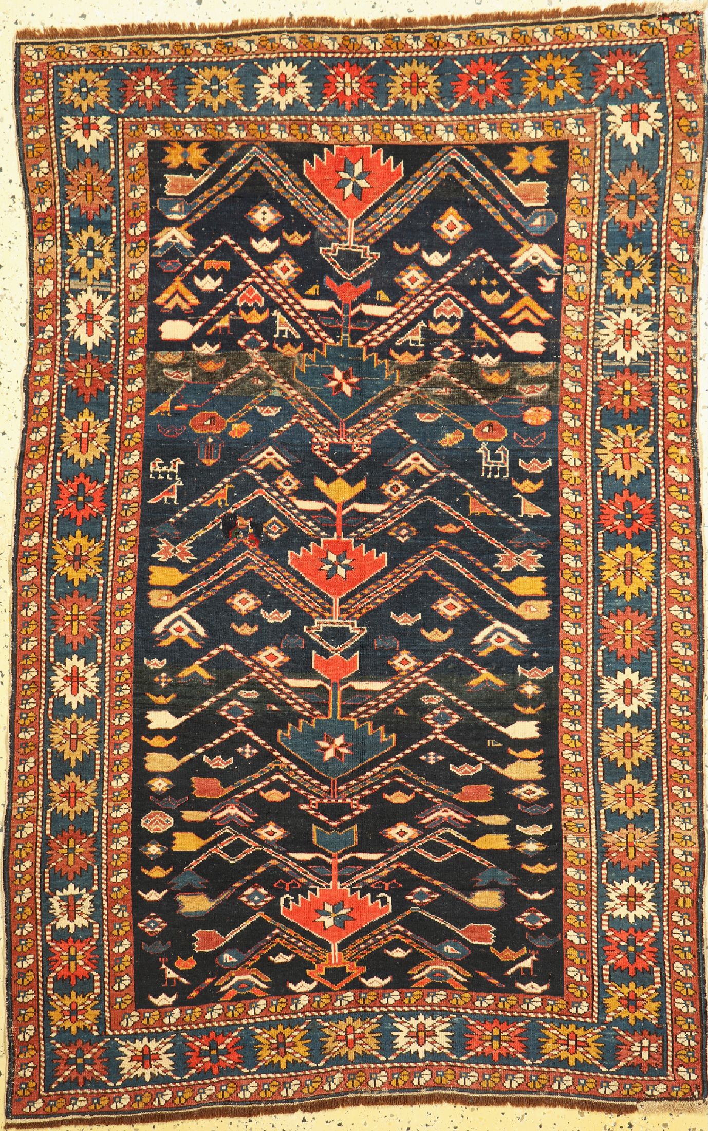 Kuba Schirwan antik, Kaukasus, 19.Jhd, Wolle auf Wolle, ca. 183 x 120 cm, EHZ: 3(restauriert)