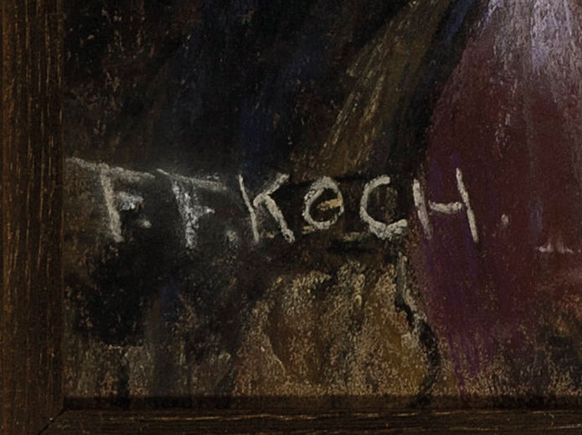 Detail a: Friedrich Ferdinand Koch, 1863-1923 Landau, Mutter mit Kind, die Frau des Künstlers mit der gemeinsamen Tochter Yvonne, Pastell auf Lwd, auf ...