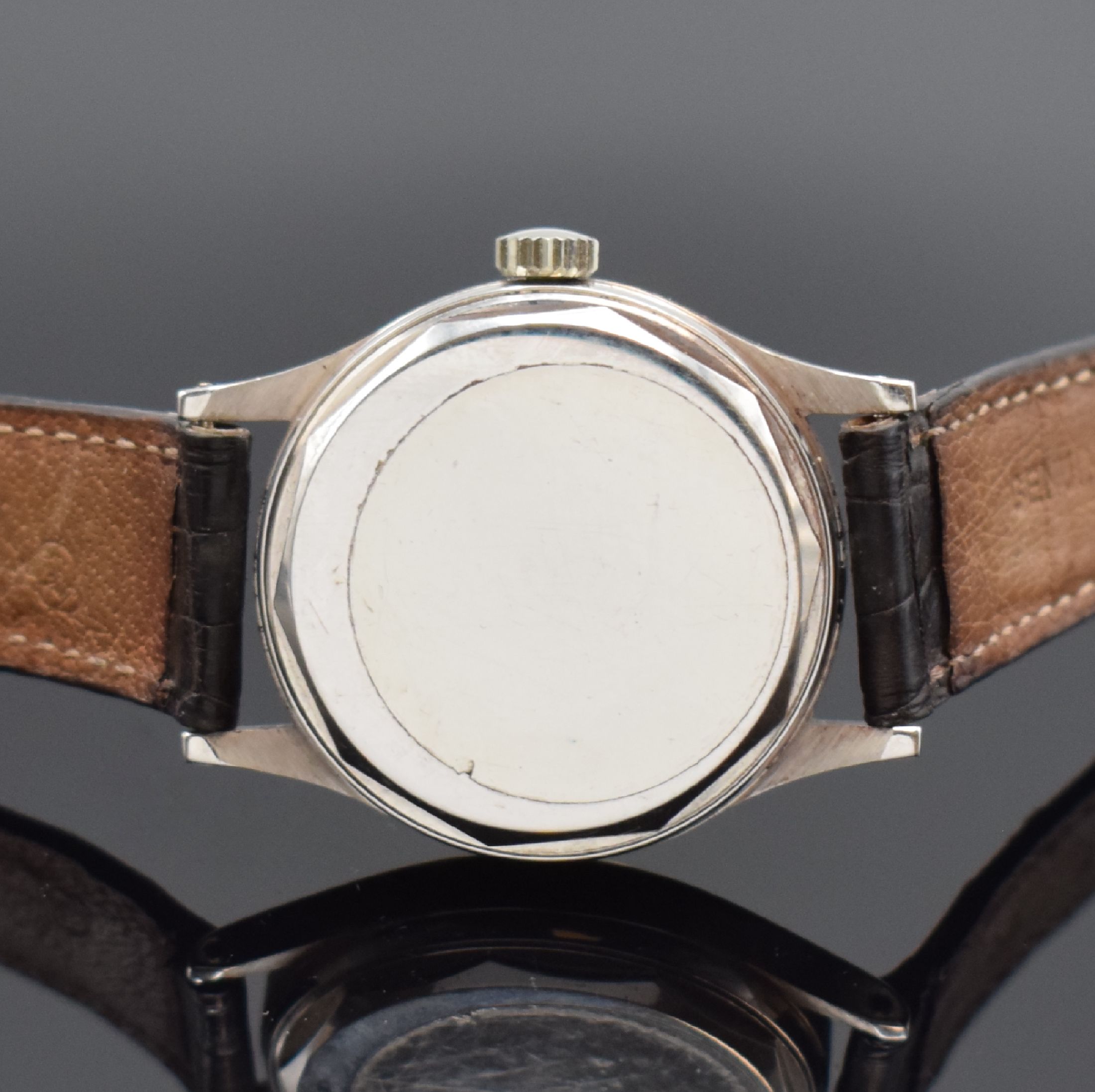 Detail c: CUERVO Y SOBRINOS Herrenarmbanduhr in WG 750/000, Schweiz / Kuba um 2000, Automatik, verschr. Geh., rhodiniert (seitlich ber.), cremefarb. Zifferbl. ...