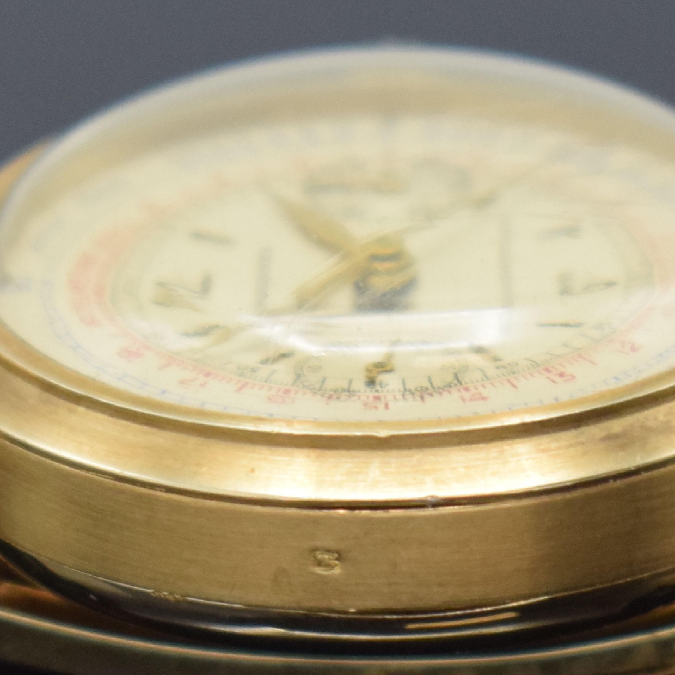 Detail l: LONGINES 13ZN extrem seltener Flyback- Chronograph in GG 585/000 am Goldband in nahezu neuwertigem Zustand, verkauft laut beil. Stammbuchauszug am ...