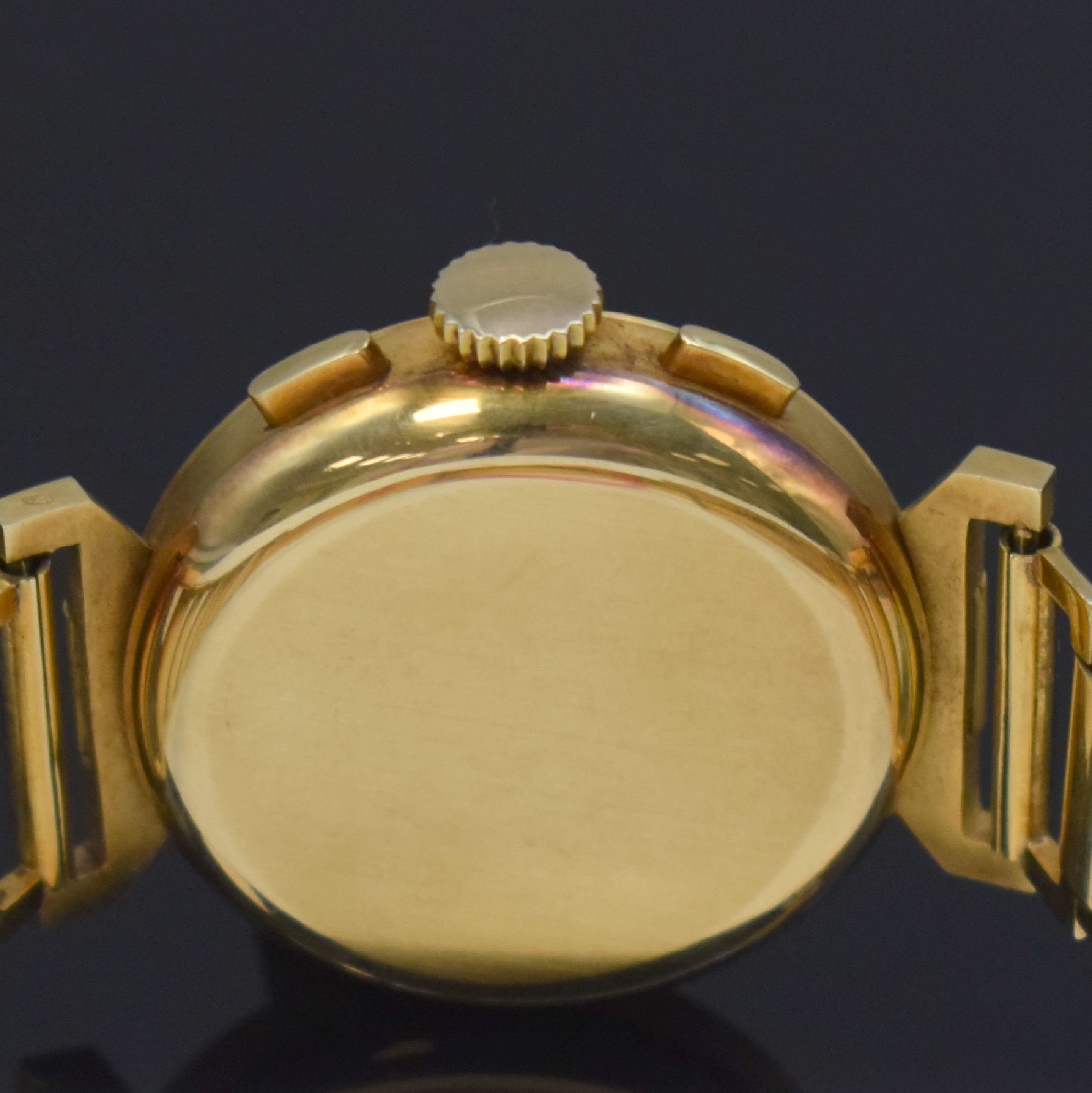 Detail r: LONGINES 13ZN extrem seltener Flyback- Chronograph in GG 585/000 am Goldband in nahezu neuwertigem Zustand, verkauft laut beil. Stammbuchauszug am ...
