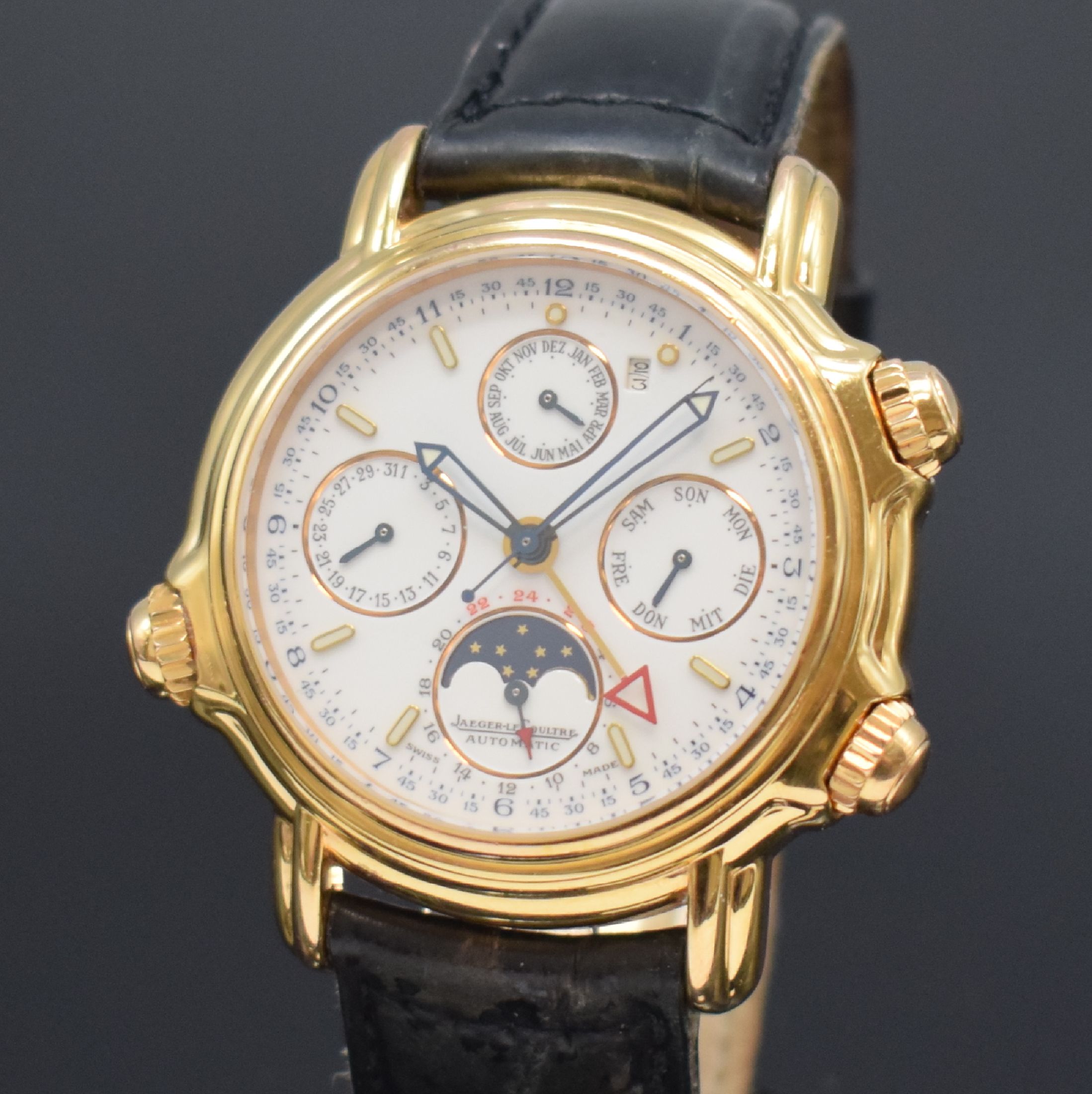 Detail a: Jaeger-LeCoultre auf 250 Stück limitierte, astronomische Herrenarmbanduhr Calendrier Perpetual Grand Reveil in RG 750/000 Referenz 180.2.99, Schweiz ...