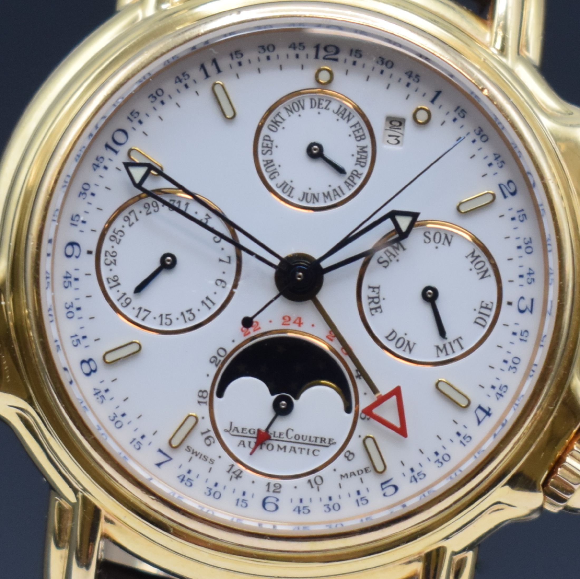 Detail b: Jaeger-LeCoultre auf 250 Stück limitierte, astronomische Herrenarmbanduhr Calendrier Perpetual Grand Reveil in RG 750/000 Referenz 180.2.99, Schweiz ...