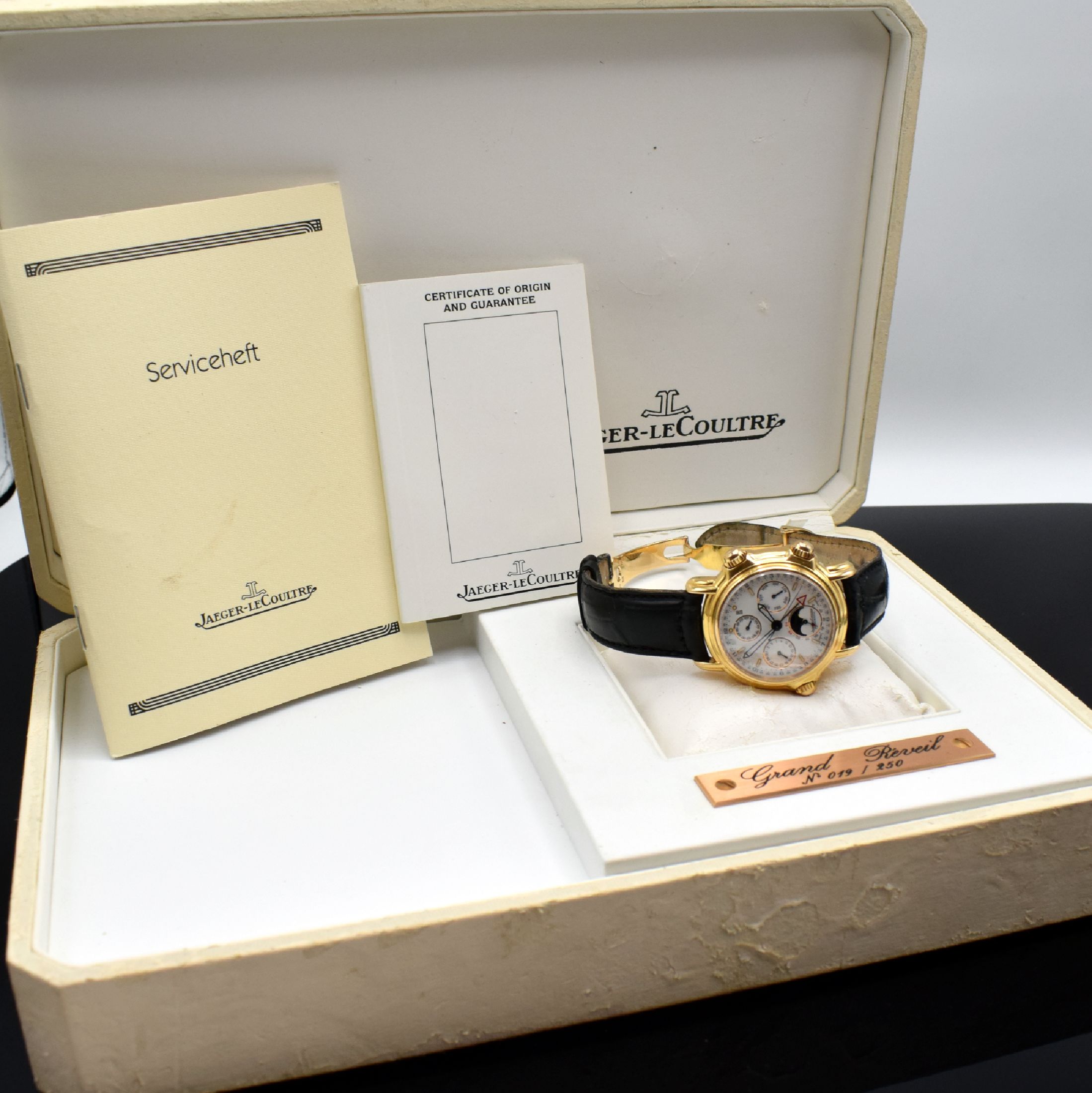 Detail g: Jaeger-LeCoultre auf 250 Stück limitierte, astronomische Herrenarmbanduhr Calendrier Perpetual Grand Reveil in RG 750/000 Referenz 180.2.99, Schweiz ...