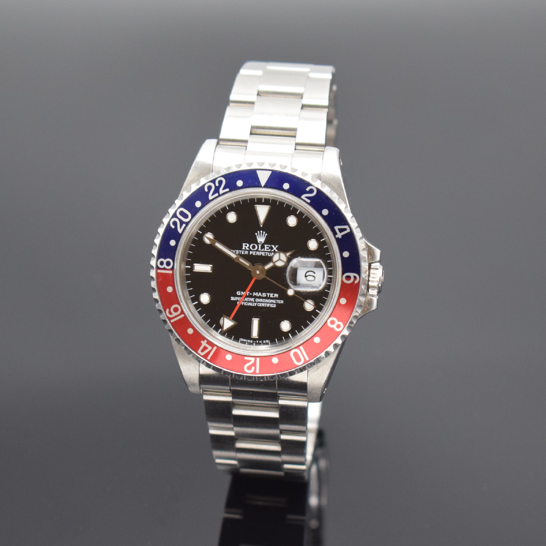 ROLEX Herrenarmbanduhr Oyster Perpetual Date GMT-Master Referenz 16700, Schweiz um 1990, Automatik, Chronometer der Superlative in Edelstahl inkl. ...