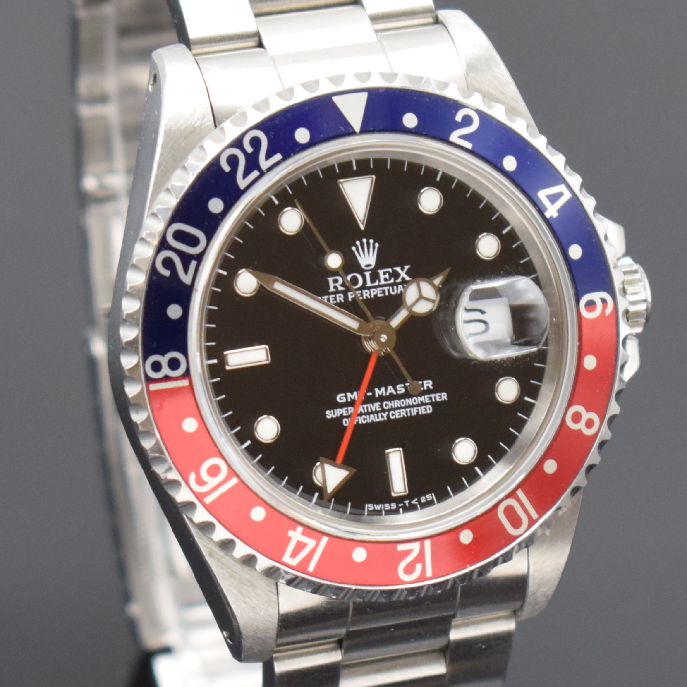 Detail c: ROLEX Herrenarmbanduhr Oyster Perpetual Date GMT-Master Referenz 16700, Schweiz um 1990, Automatik, Chronometer der Superlative in Edelstahl inkl. ...