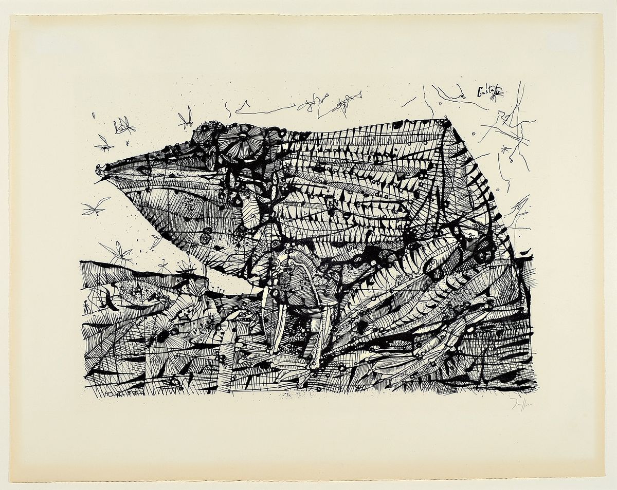 Detail c: Horst Janssen, 1929 - 1995, 4 Lithografien, Edgar Allan Poe, Kröte Gustav, Der Kuss, Selbstporträt Griffelkunst, alle handmonogrammiert, alle ...