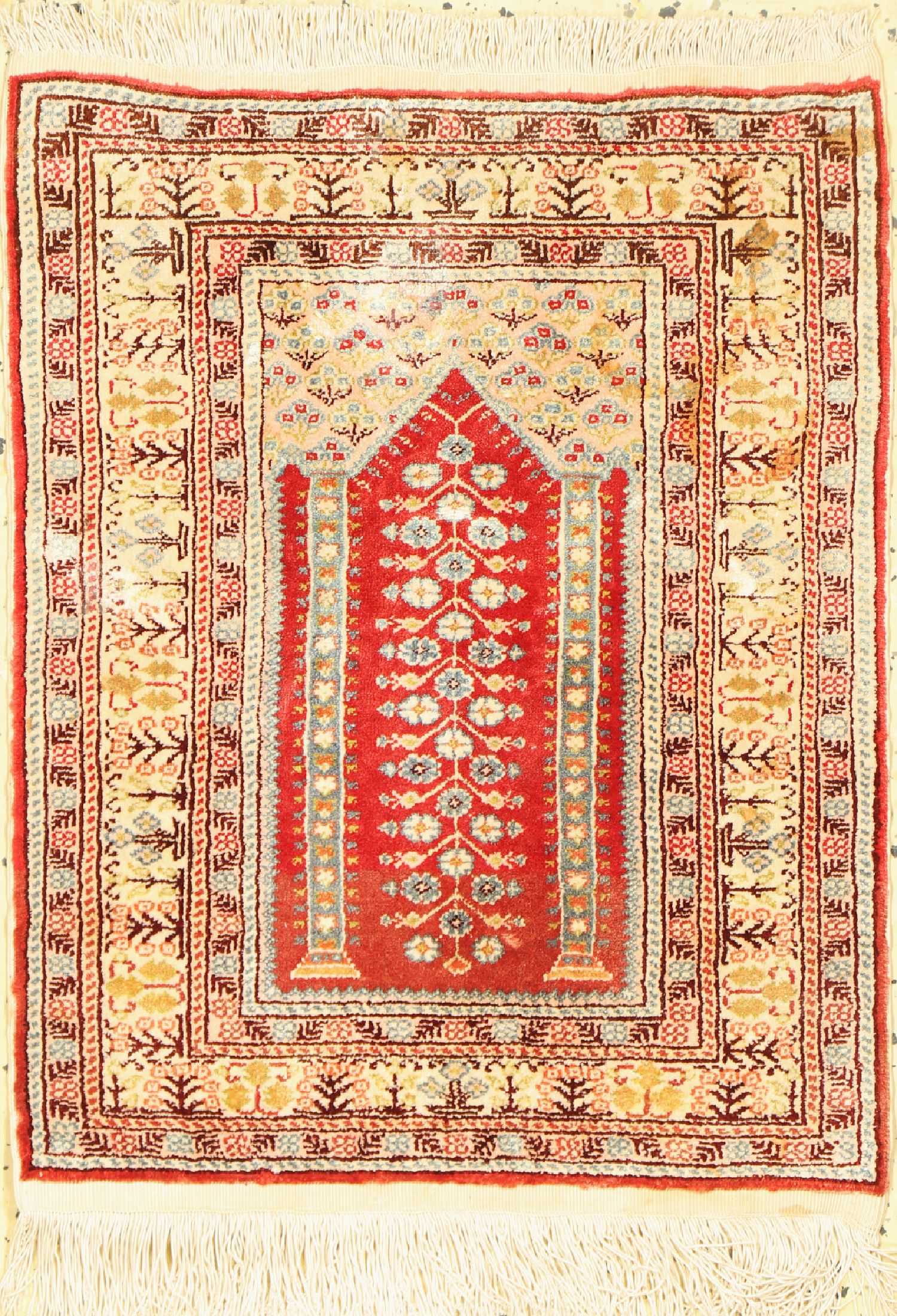 Kayseri Seide, Türkei, ca. 30 Jahre, reine Naturseide, ca. 54 x 43 cm, EHZ: 1-2