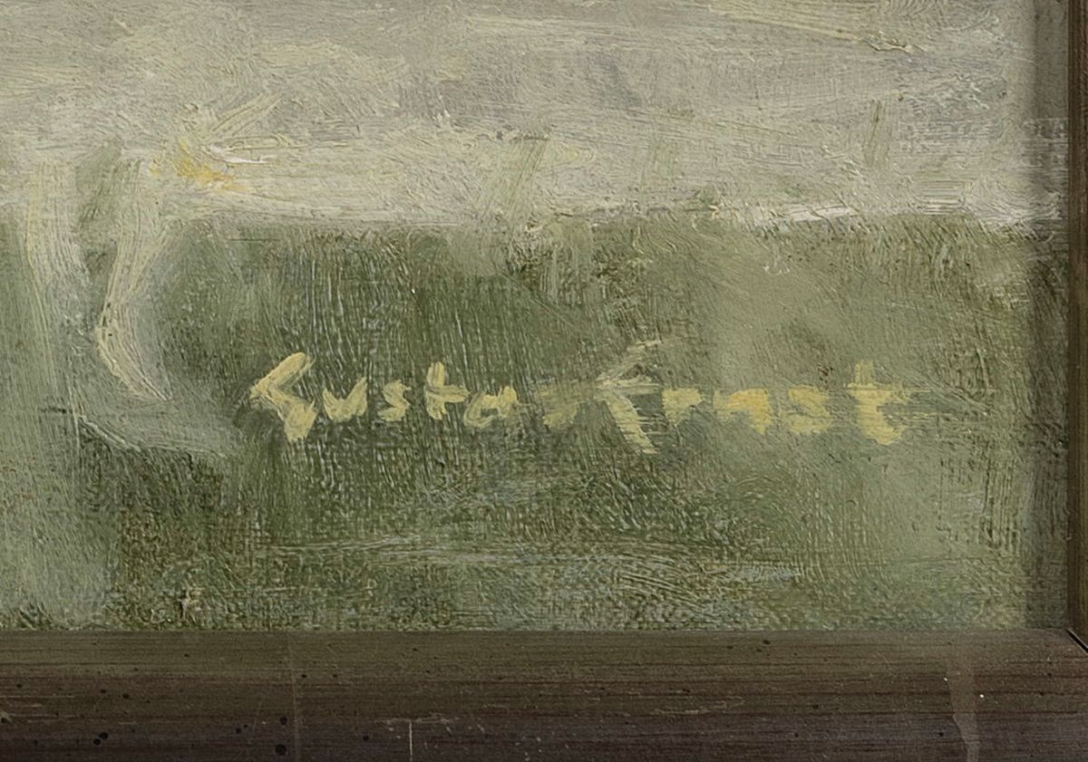 Detail a: Gustav Ernst, 1858 Elsterberg-1945 Bad Dürkheim, Stillleben mit Ananas, Äpfeln und Zinngeschirr, Öl/Lwd, rechts unten sign., ca. 50x59cm, R. ca. ...