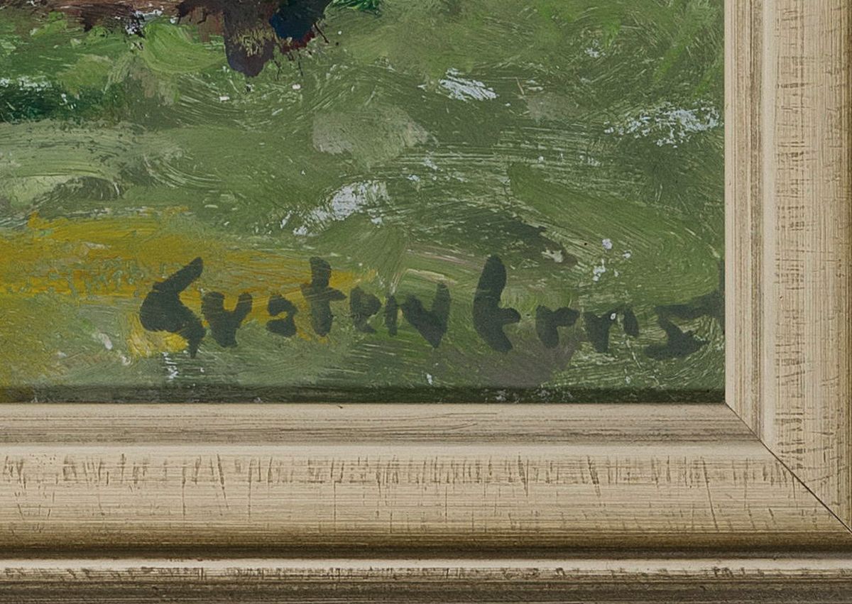 Detail a: Gustav Ernst, 1858 Elsterberg-1945 Bad Dürkheim, Blick auf eine Burg, Öl/Malkarton, rchts unten signiert, ca. 49x36cm, R. ca. 53x41cm