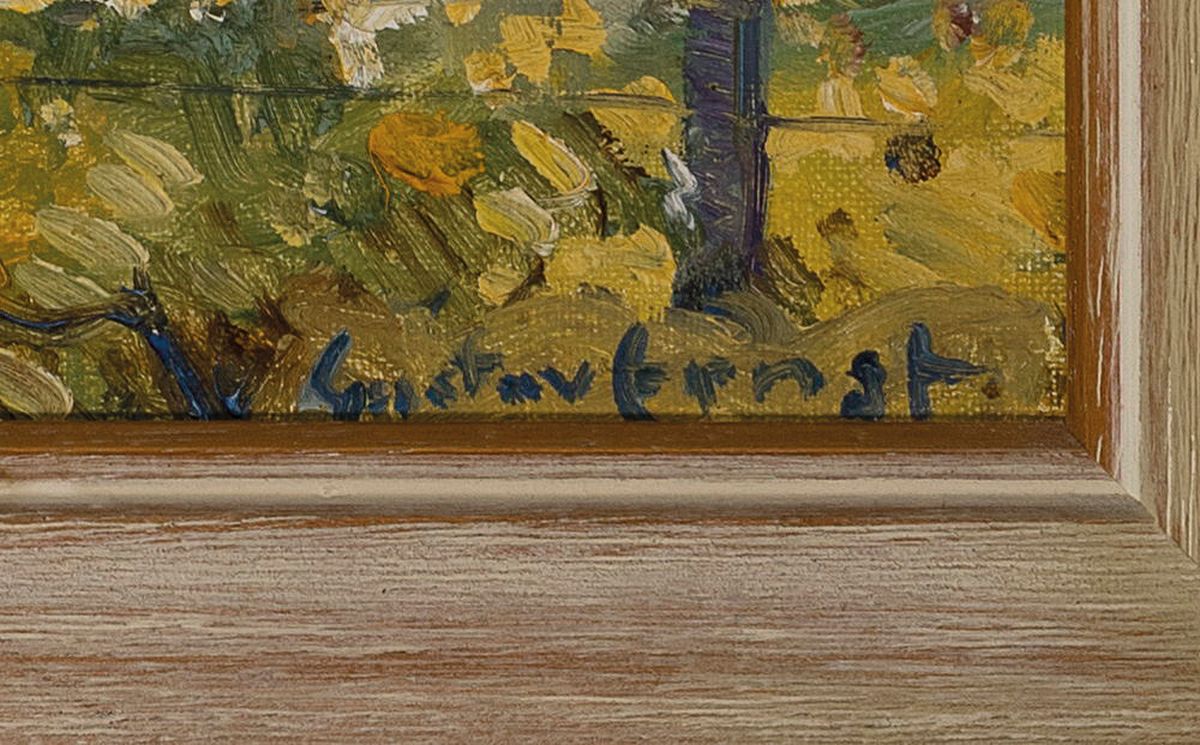Detail a: Gustav Ernst, 1858 Elsterberg-1945 Bad Dürkheim, Der Schlammberg bei Bad Dürkheim, rückseitig betitelt und dat. 1934, Öl/Lwd, rechts unten ...
