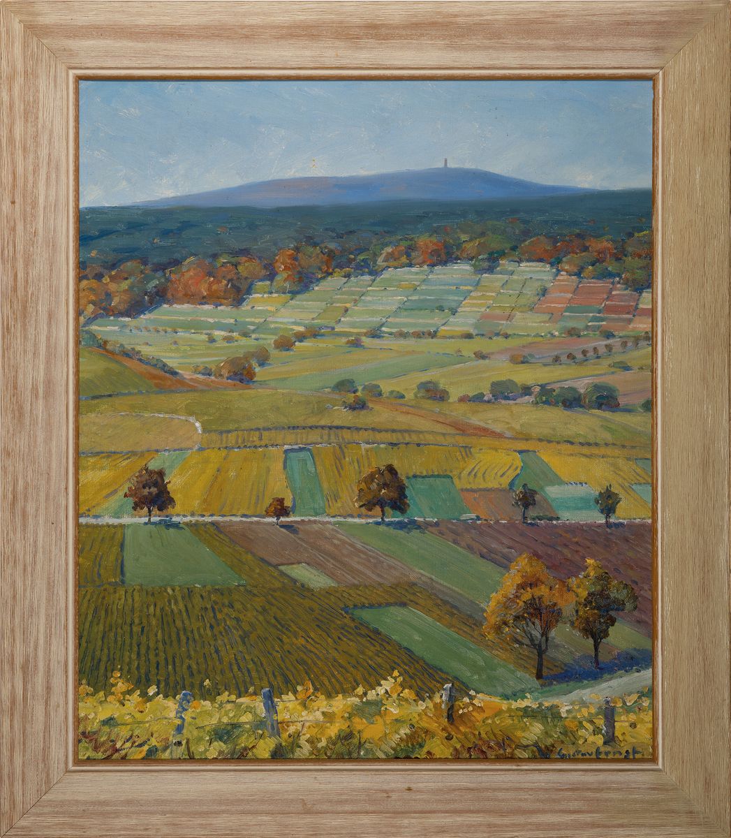 Detail k: Gustav Ernst, 1858 Elsterberg-1945 Bad Dürkheim, Der Schlammberg bei Bad Dürkheim, rückseitig betitelt und dat. 1934, Öl/Lwd, rechts unten ...