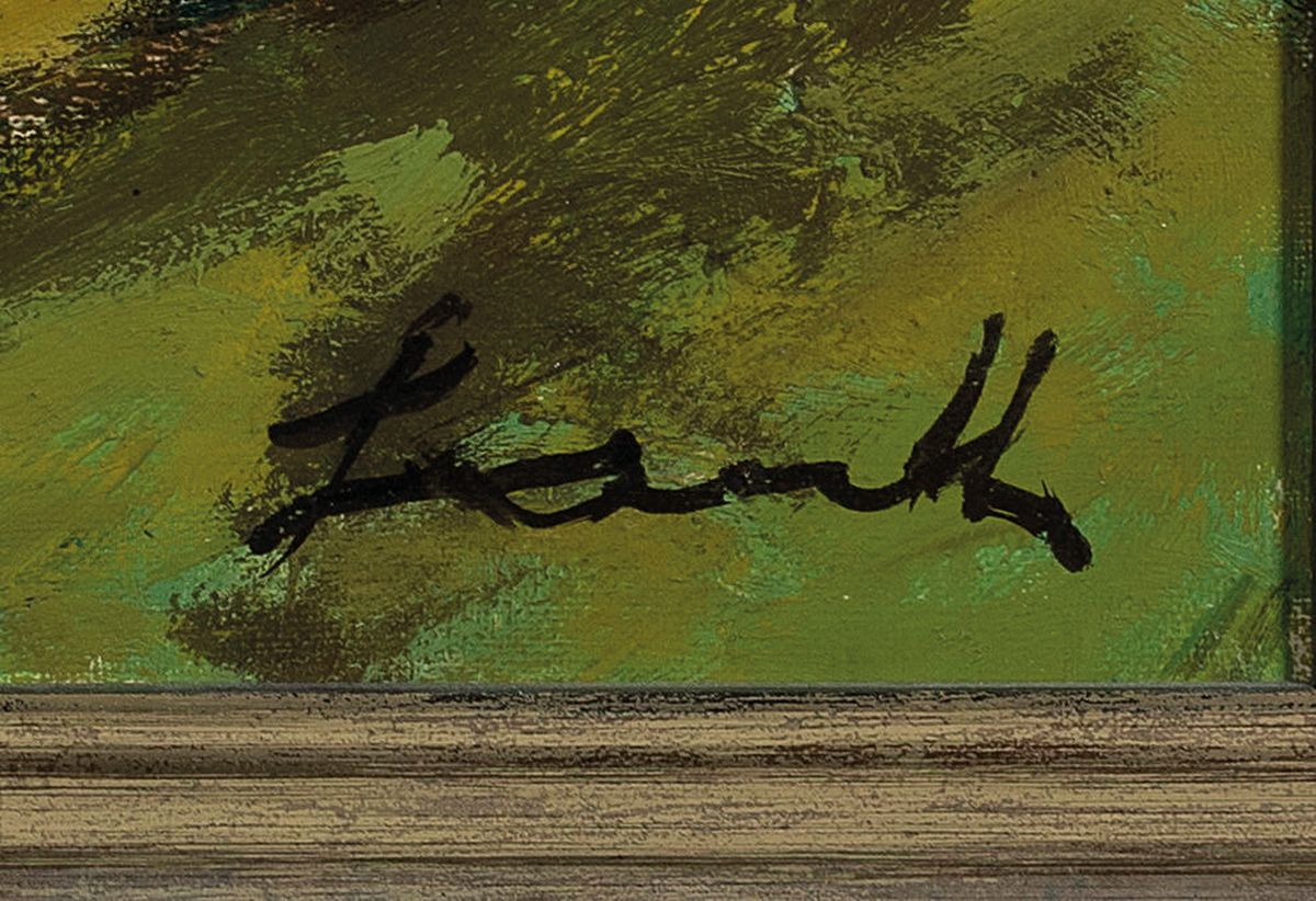 Detail a: Robert Lauth, 1896-1985 Ludwigshafen am Rhein, Die Trifelsgruppe, rückseitig so betitelt, Öl/Lwd, rechts unten signiert, ca. 50x60cm, R. ca. 57x67cm
