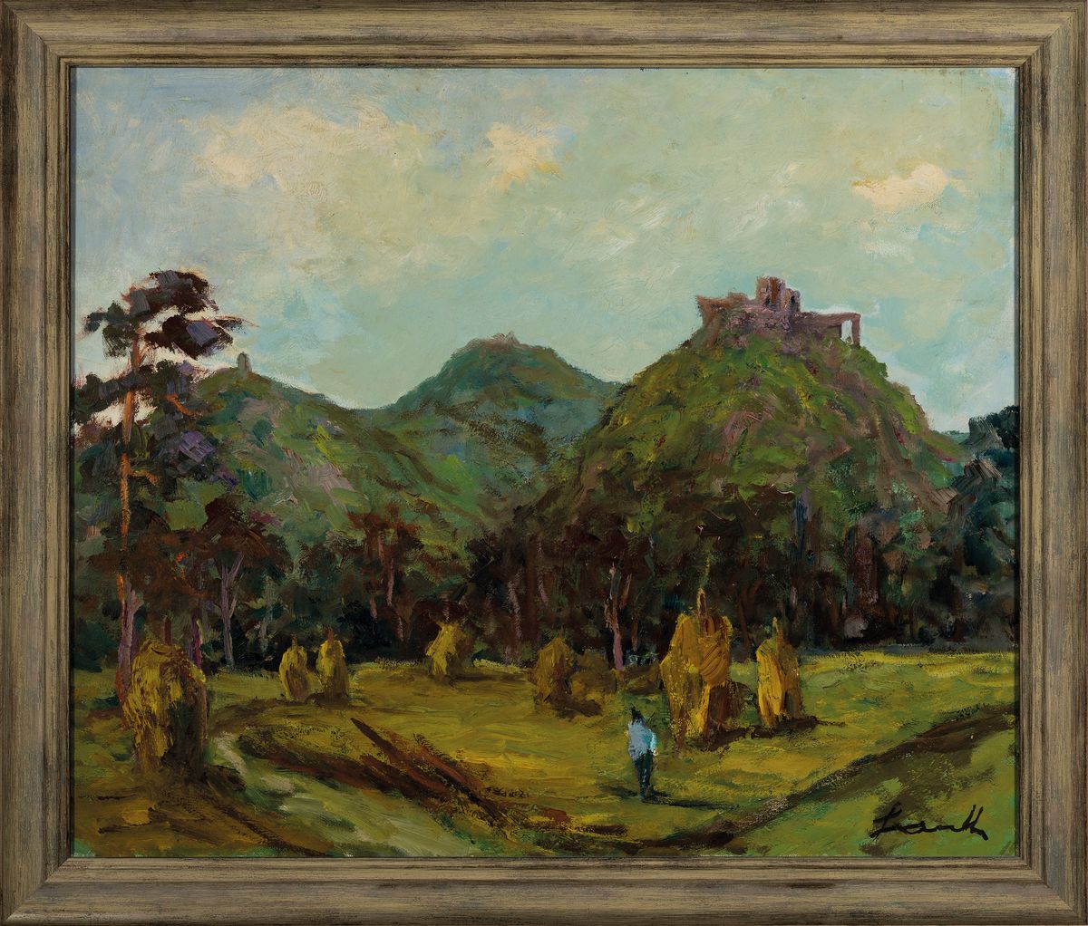 Detail k: Robert Lauth, 1896-1985 Ludwigshafen am Rhein, Die Trifelsgruppe, rückseitig so betitelt, Öl/Lwd, rechts unten signiert, ca. 50x60cm, R. ca. 57x67cm