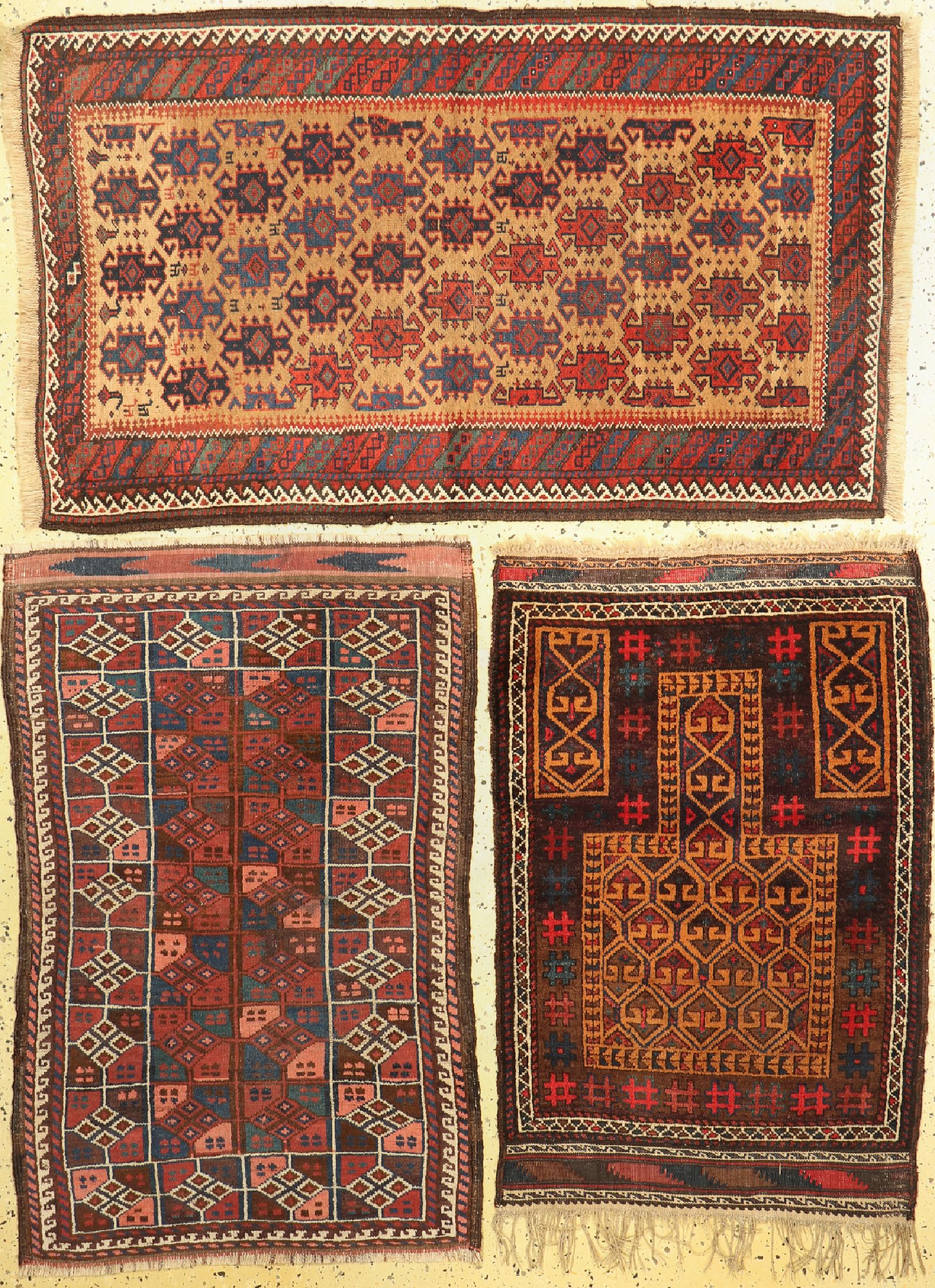 3 Belutsch, Persien, um 1900, Wolle auf Wolle, ca. 140 x 85 cm, EHZ: 2-3