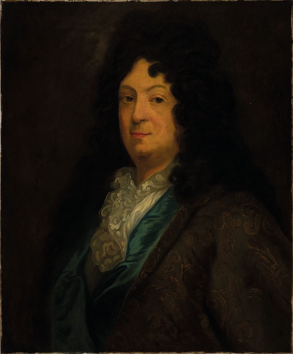 Kopie nach Jean Baptiste Santerre 1651-1717,2. Hälfte 19. Jh., Porträt des bekannten Autors Jean Ranice (1639-99), Öl/Lwd, rückseitig bet.:" ...