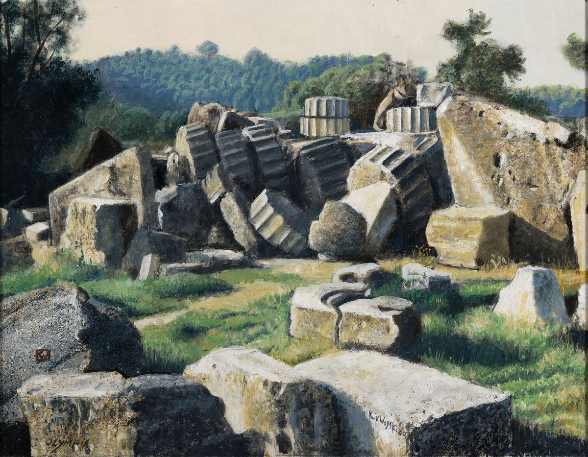 Klaus von Woyski, 1931 Stolp - 2017 Berlin, Maler, Grafiker und Restaurator, Lehrauftrag an der Kunstschule Burg Giebichenstein, Restaurator für das ...