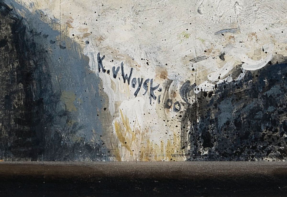 Detail a: Klaus von Woyski, 1931 Stolp - 2017 Berlin, Maler, Grafiker und Restaurator, Lehrauftrag an der Kunstschule Burg Giebichenstein, Restaurator für das ...