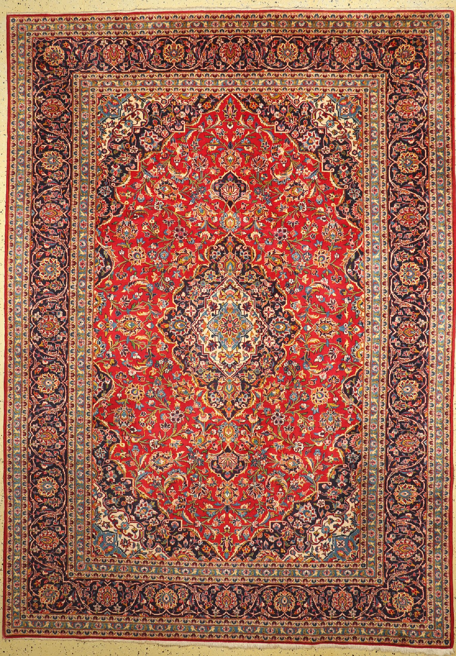 Keschan Kork fein, Persien, ca. 50 Jahre, Korkwolle auf Baumwolle, ca. 333 x 236 cm, EHZ: 1-2